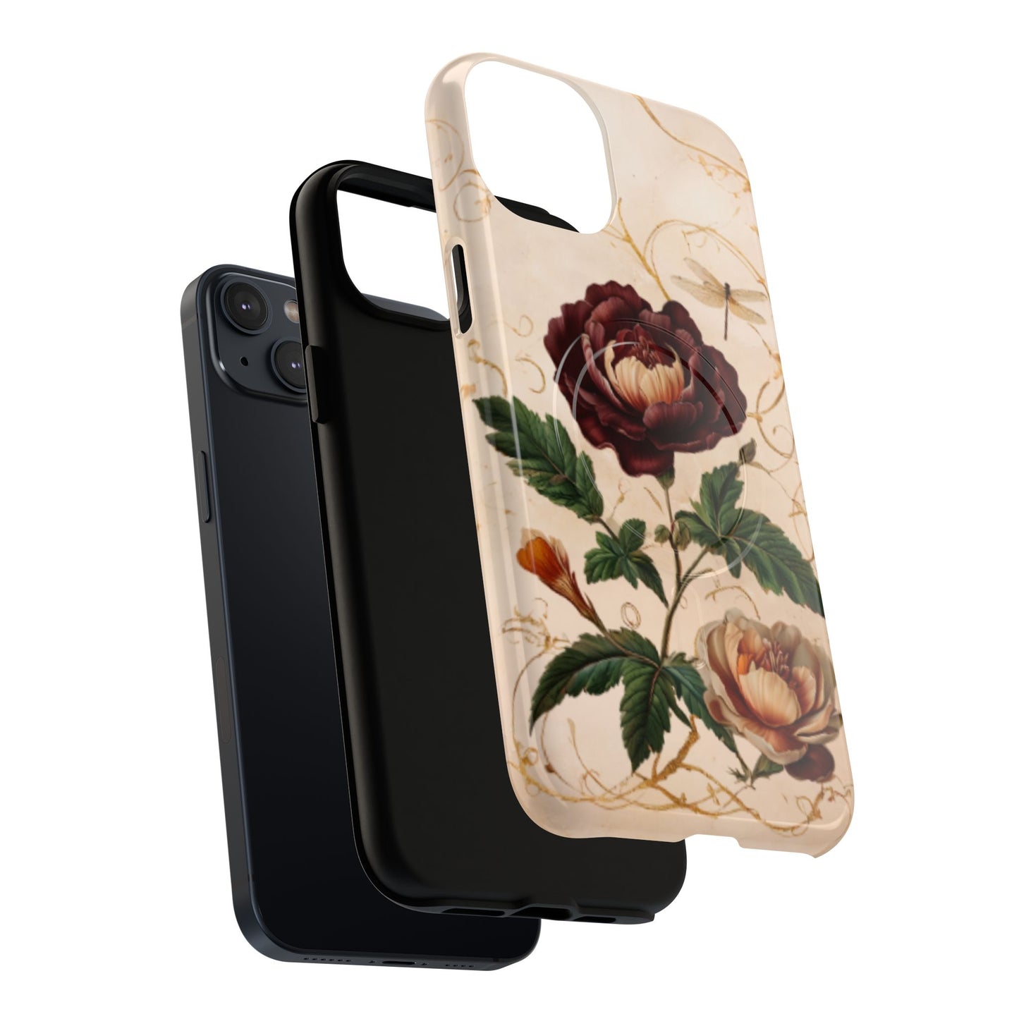 Vintage Burgundy Rose iPhone MagSafe Case