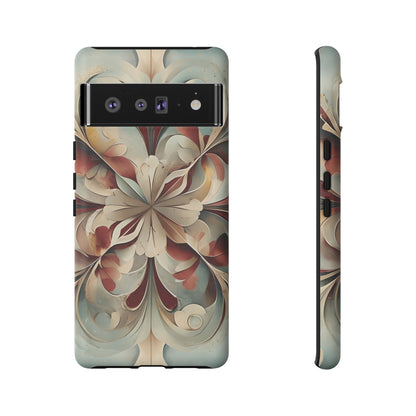 Vintage Baroque Blossom - Ornate Floral Art Google Pixel Tough Phone Case - Elegant Baroque-Inspired Design