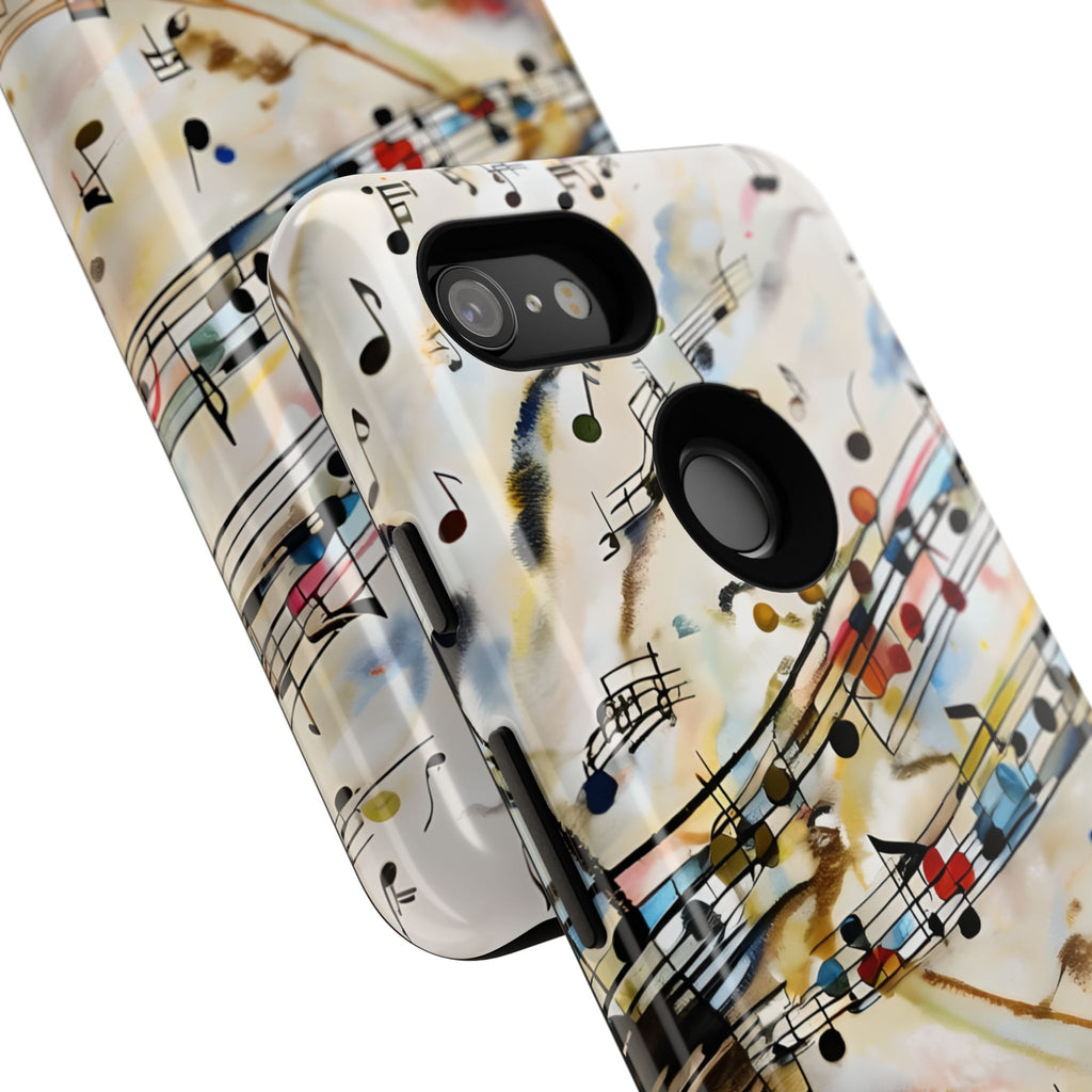 Melodic Flow Abstract Music Notes Tough Case for Google Pixel 3 - Shockproof Phone Cover