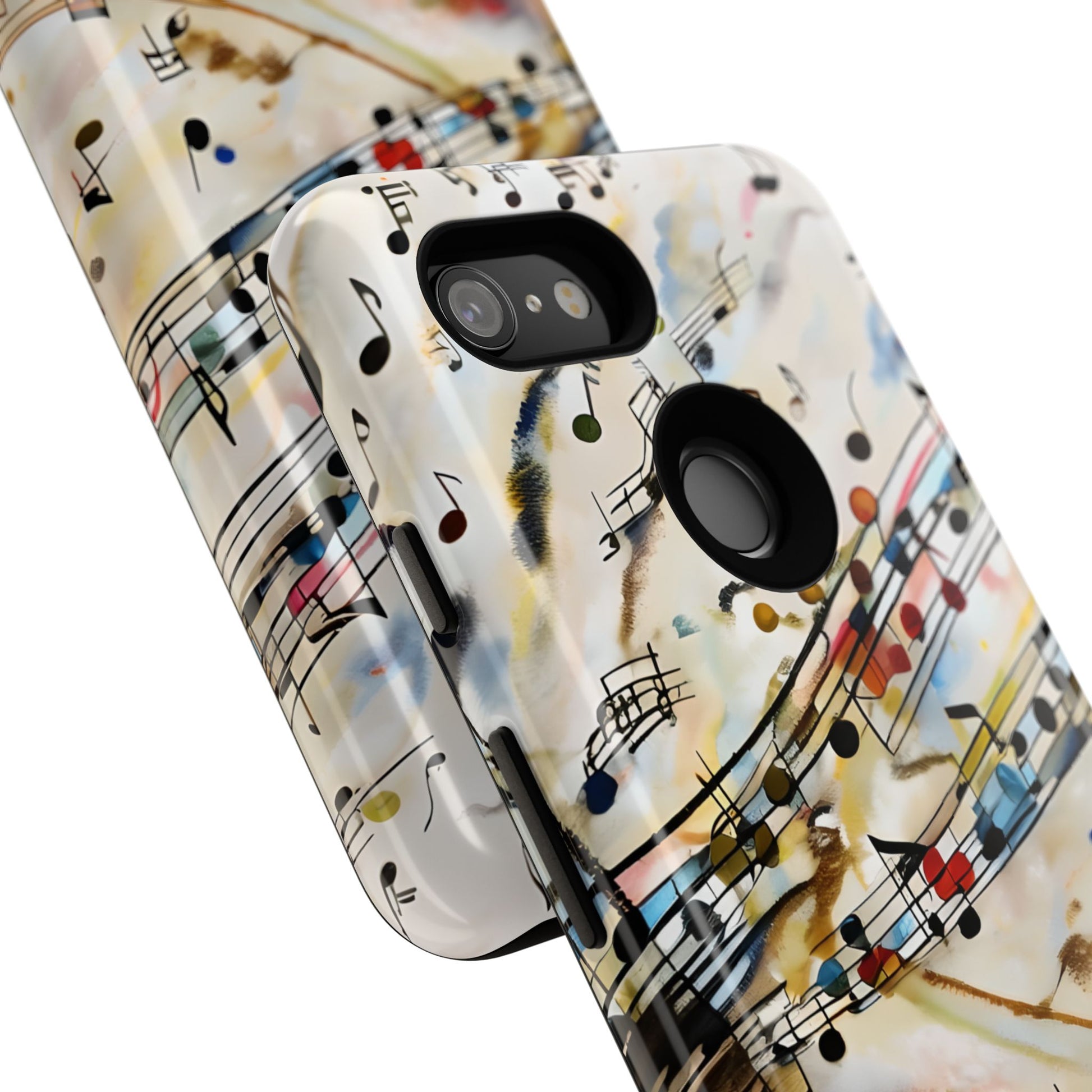 Melodic Flow Abstract Music Notes Tough Case for Google Pixel 3 - Shockproof Phone Cover