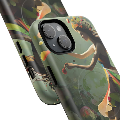 Dancing Wildflower Muse iPhone - Artistic Floral Fantasy Cover - MagSafe Compatible - Whimsical Nature-Inspired Protective Accessory