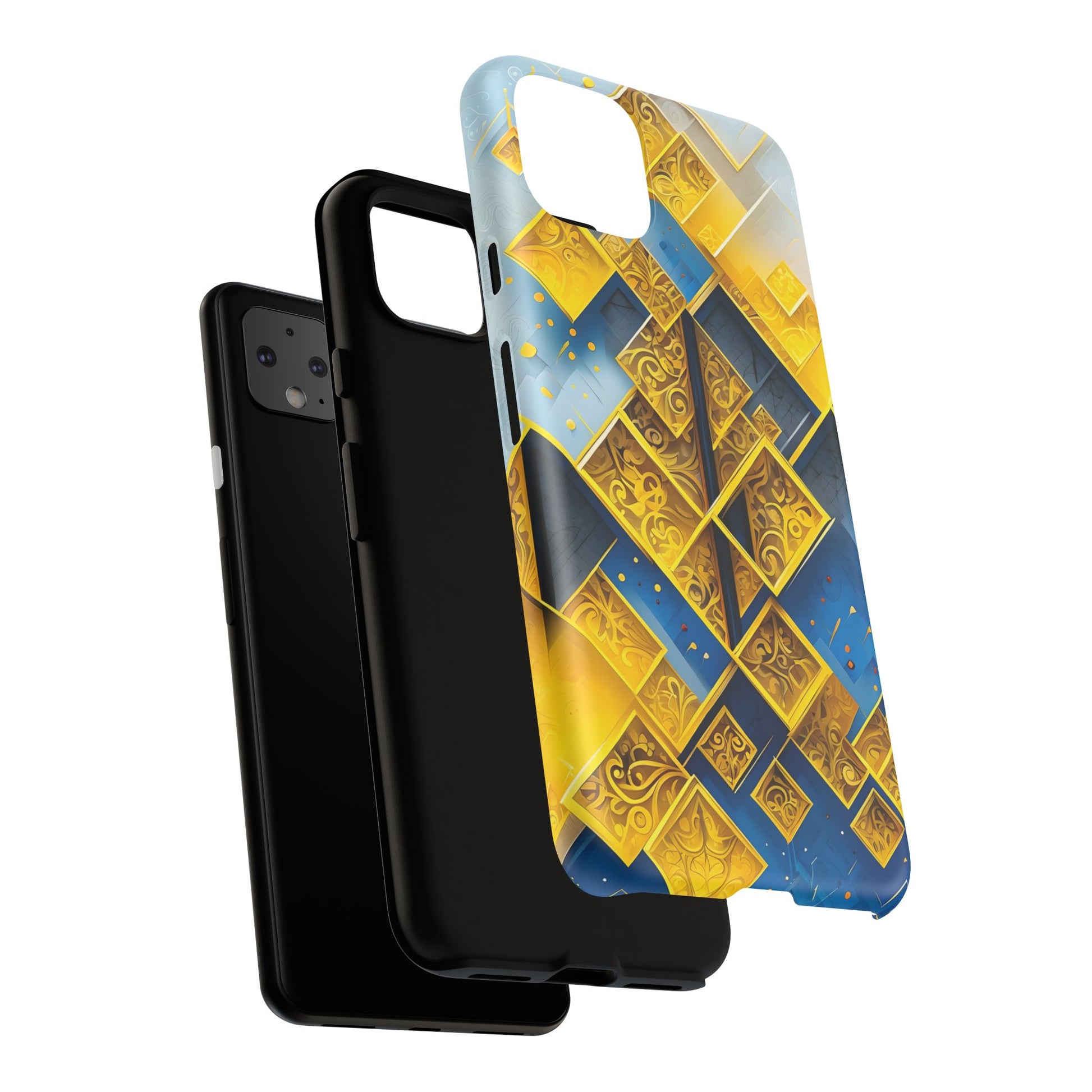 Golden Ascent Luxe Geometric Google Pixel 4XL Tough Case - Elegant Abstract Gold Design