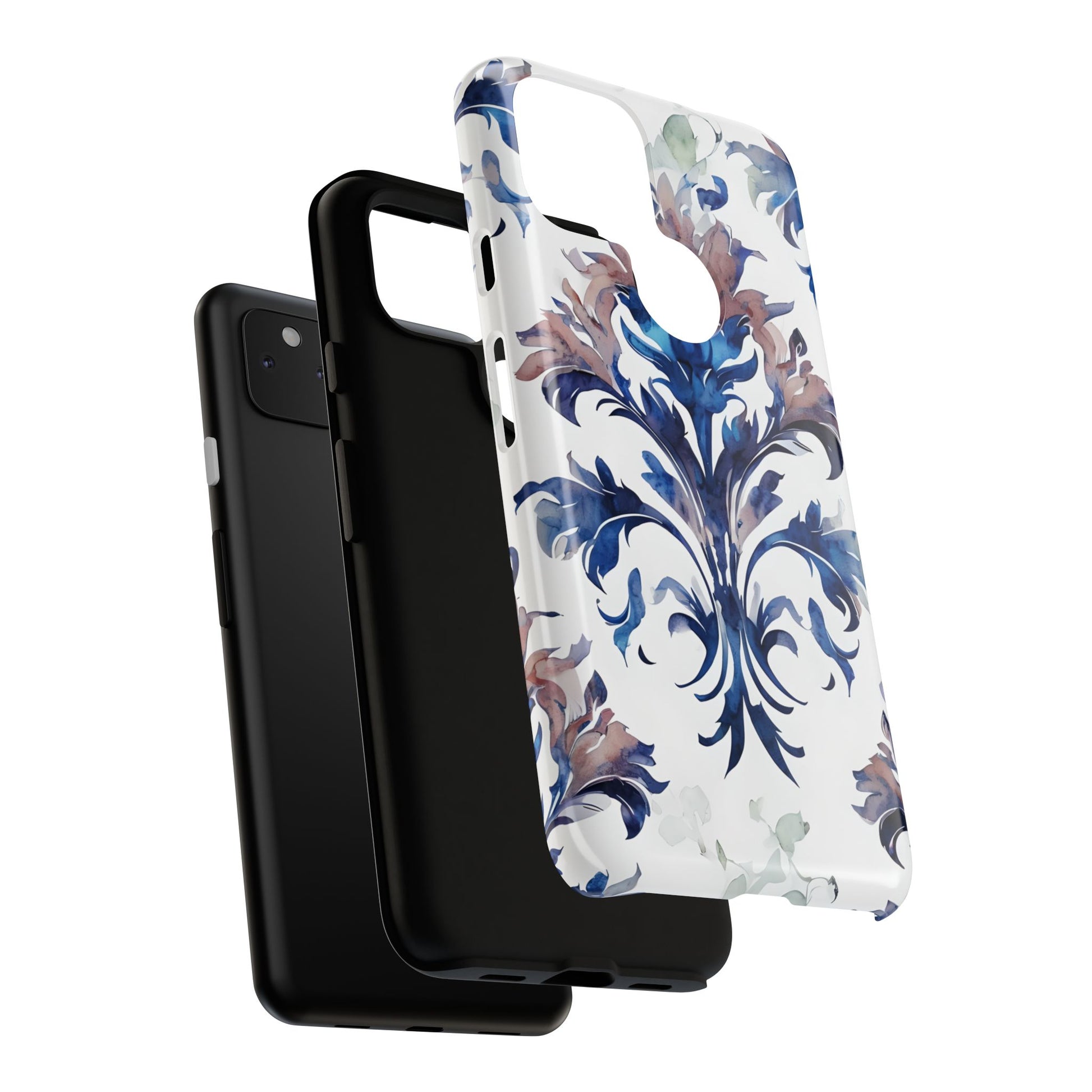 Delft Reverie - Elegant Blue & White Google Pixel 4a 5G Tough Phone Case - Dutch Delftware-Inspired Floral Design