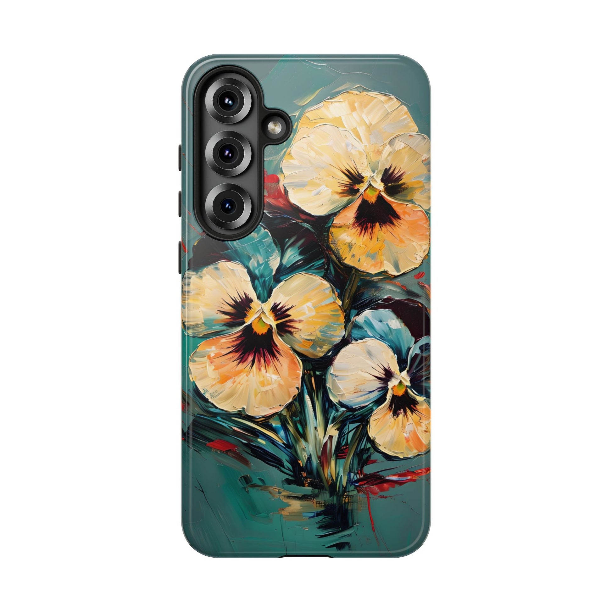 Golden Pansy Cascade Case for Samsung Galaxy S25 Plus - Premium Shockproof Designer Phone Cover