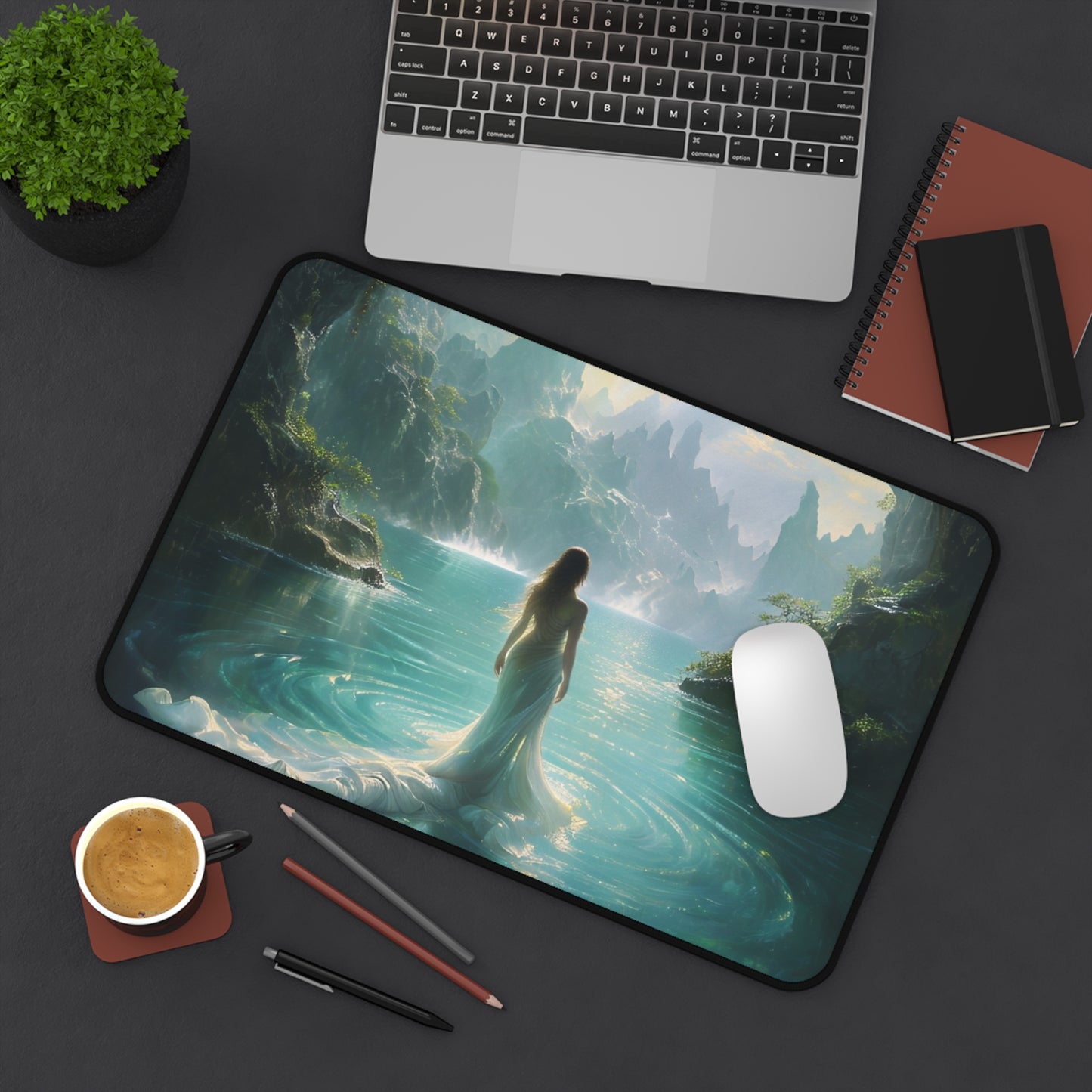 Celestial Tides Desk Mat - Premium Office Desk Pad, 3 Sizes Available, Artistic Workspace Protection