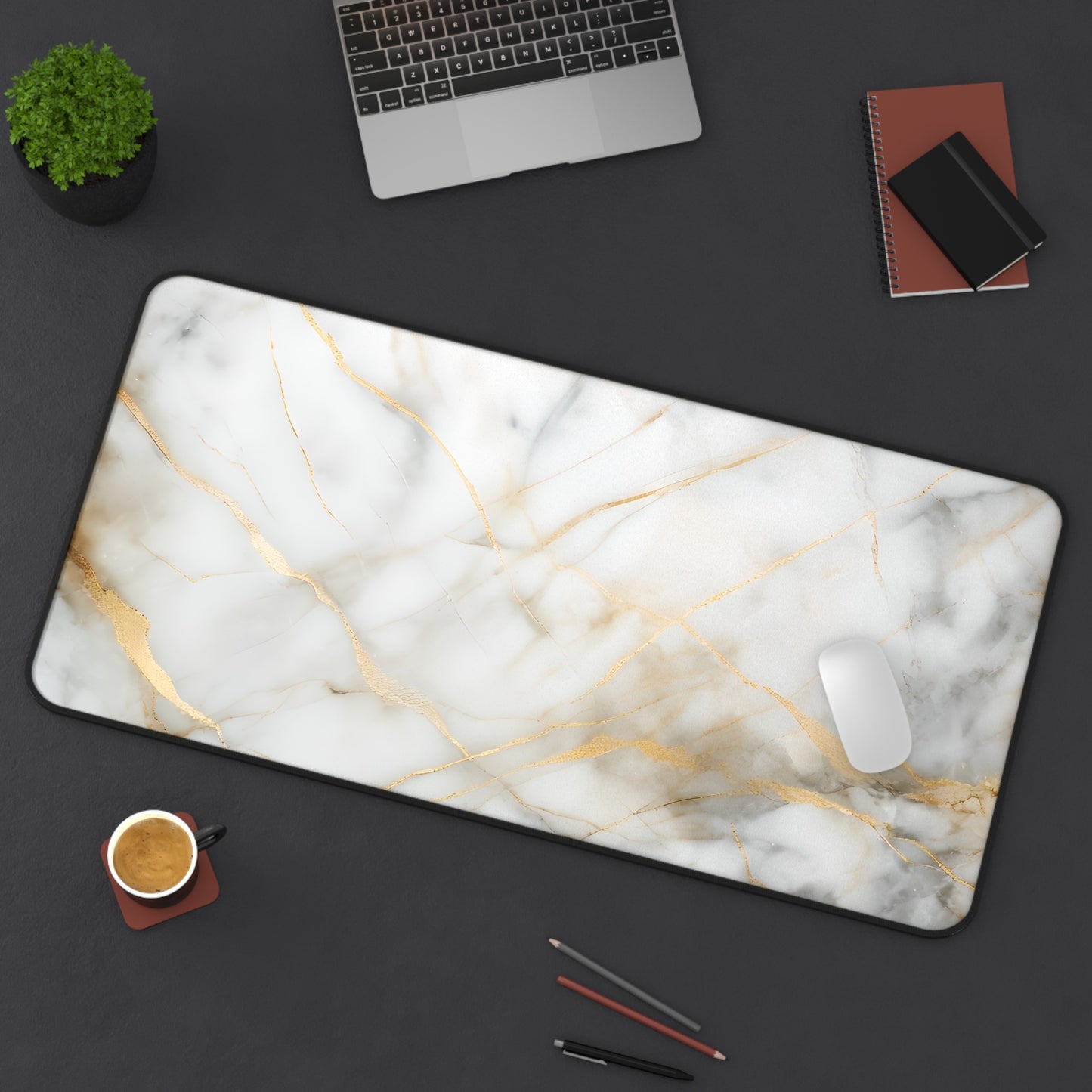 Golden Vein Desk Mat - Premium Office Desk Pad, 3 Sizes Available, Artistic Workspace Protection