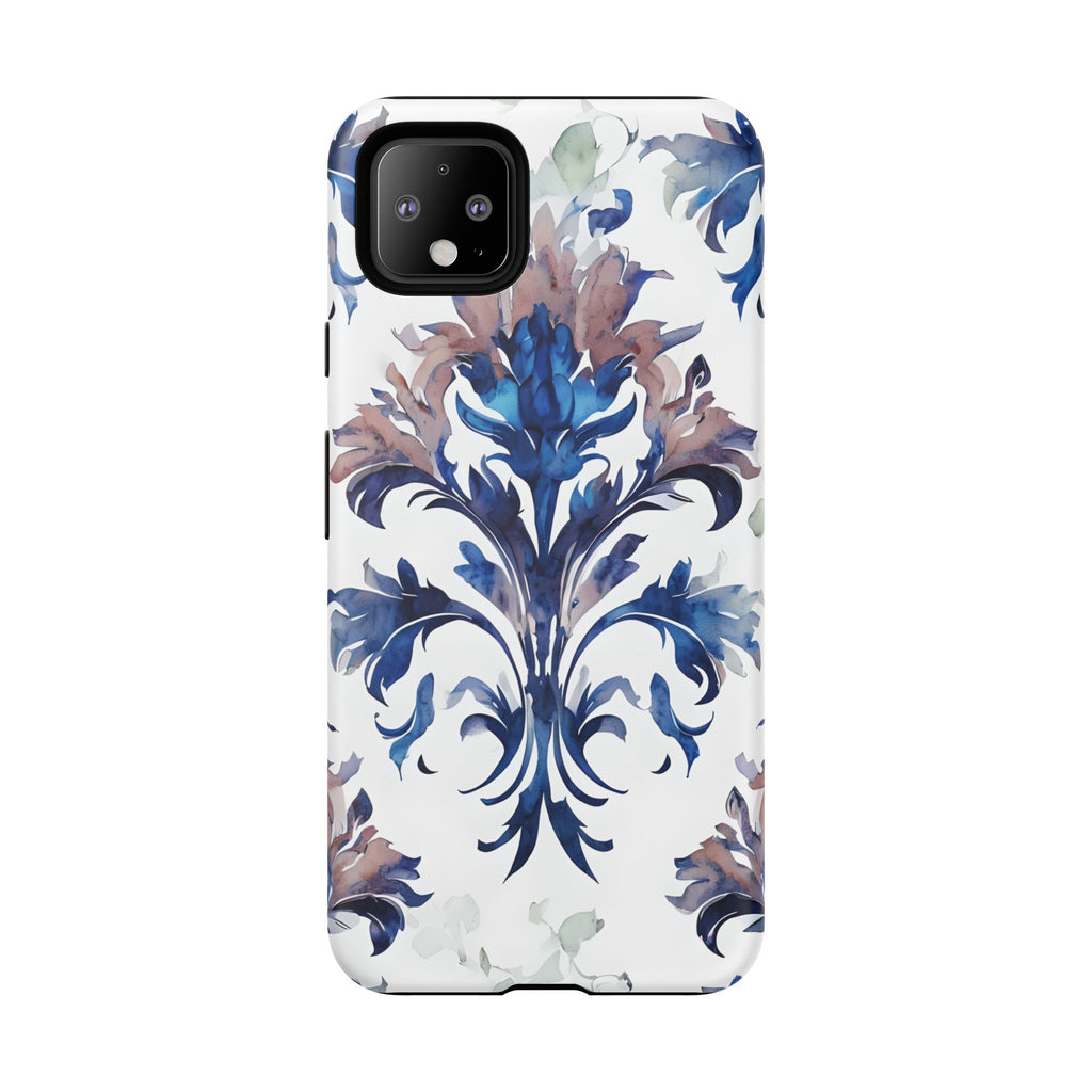 Delft Reverie - Elegant Blue & White Google Pixel 4XL Tough Phone Case - Dutch Delftware-Inspired Floral Design