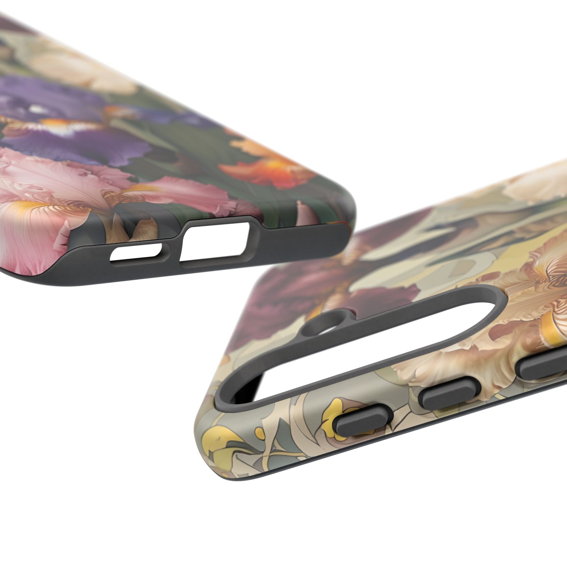 Iris Reverie - Elegant Painterly Floral Samsung Galaxy S25 Phone Case - Artistic Purple & Cream Iris Design