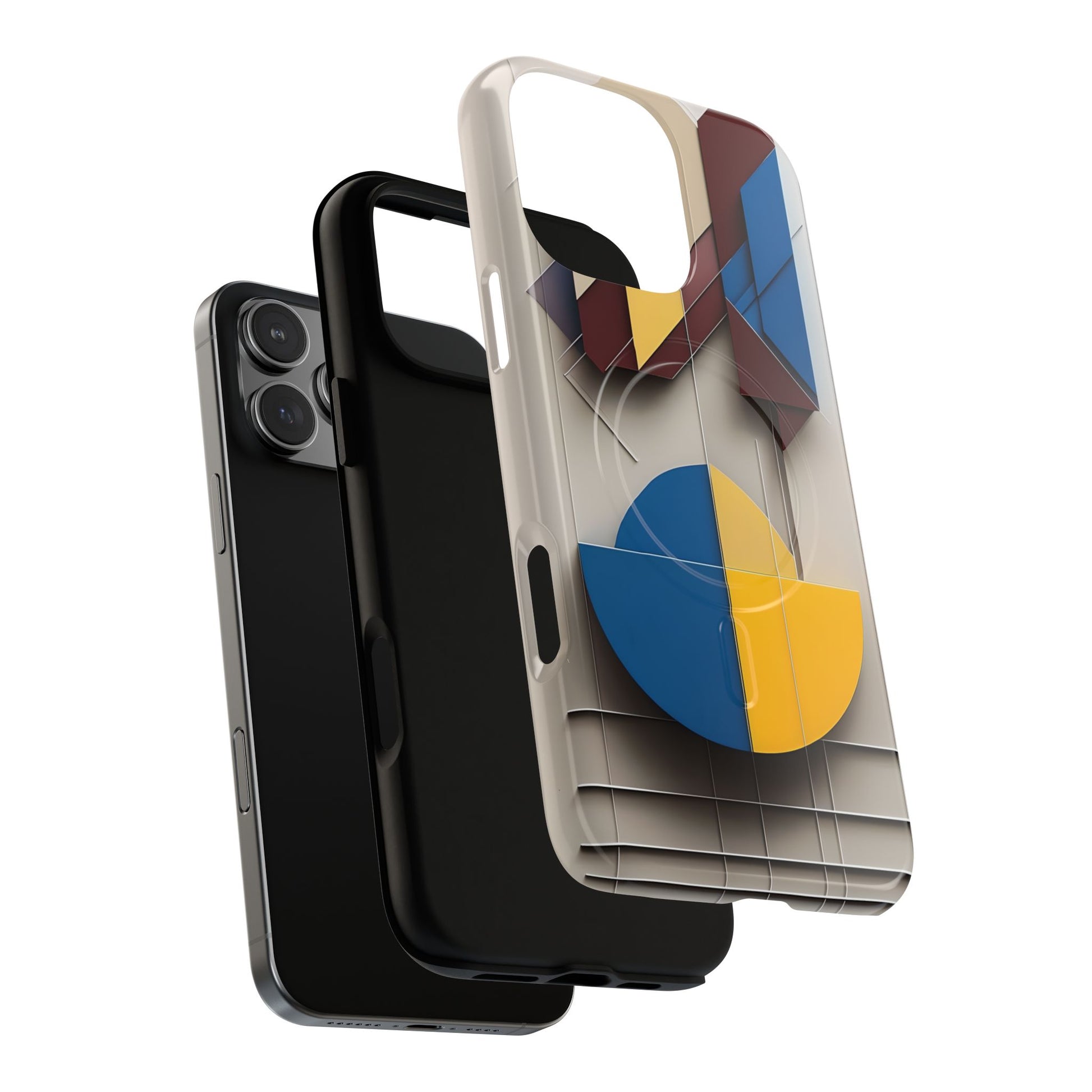 Chromatic Construct iPhone 16 Pro Max MagSafe Phone Case -Modern Geometrical Design, Primary Colors