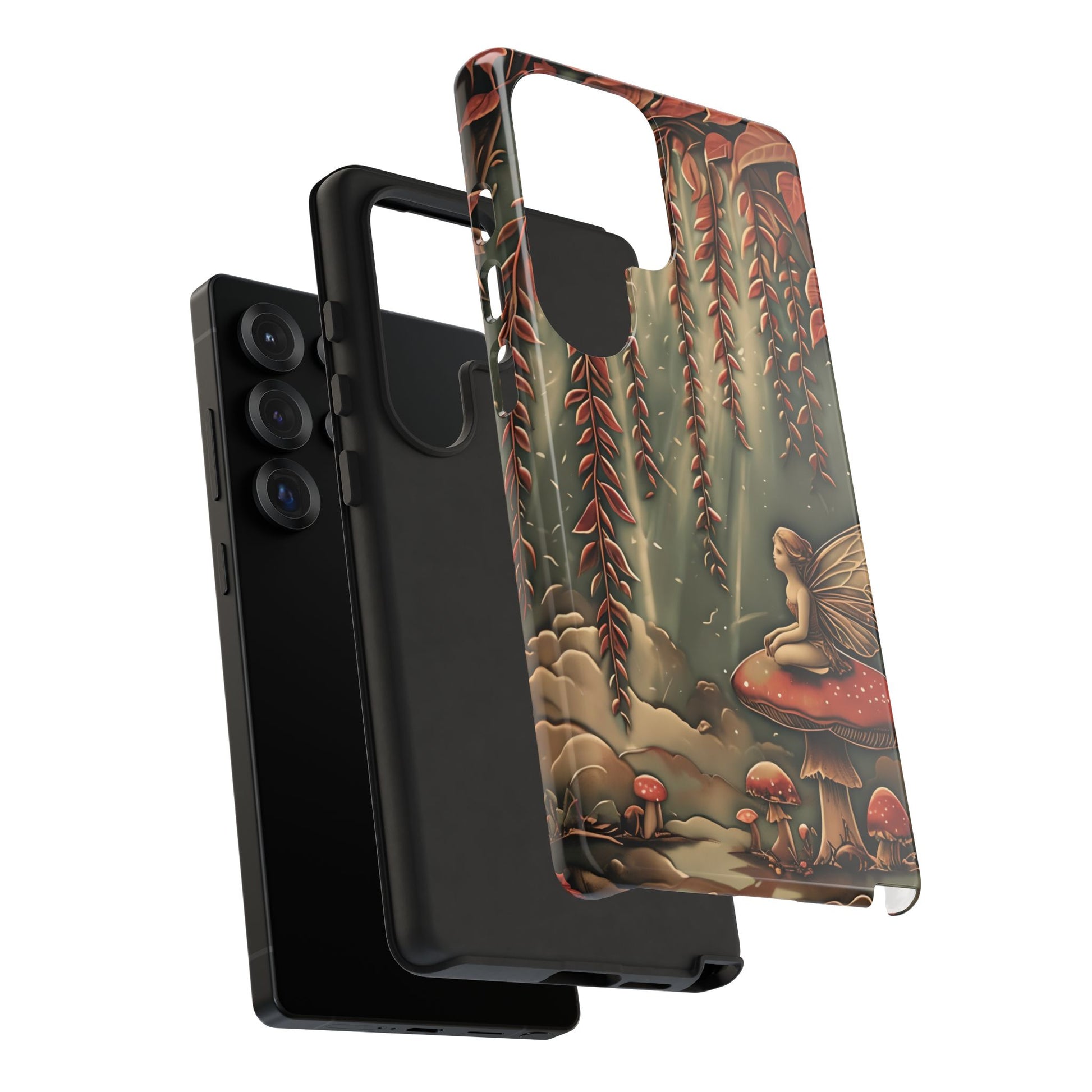 Willow Whisper - Tranquil Nature Art Samsung Galaxy S25 Ultra Tough Phone Case - Serene Willow Tree & Meditative Figure Design