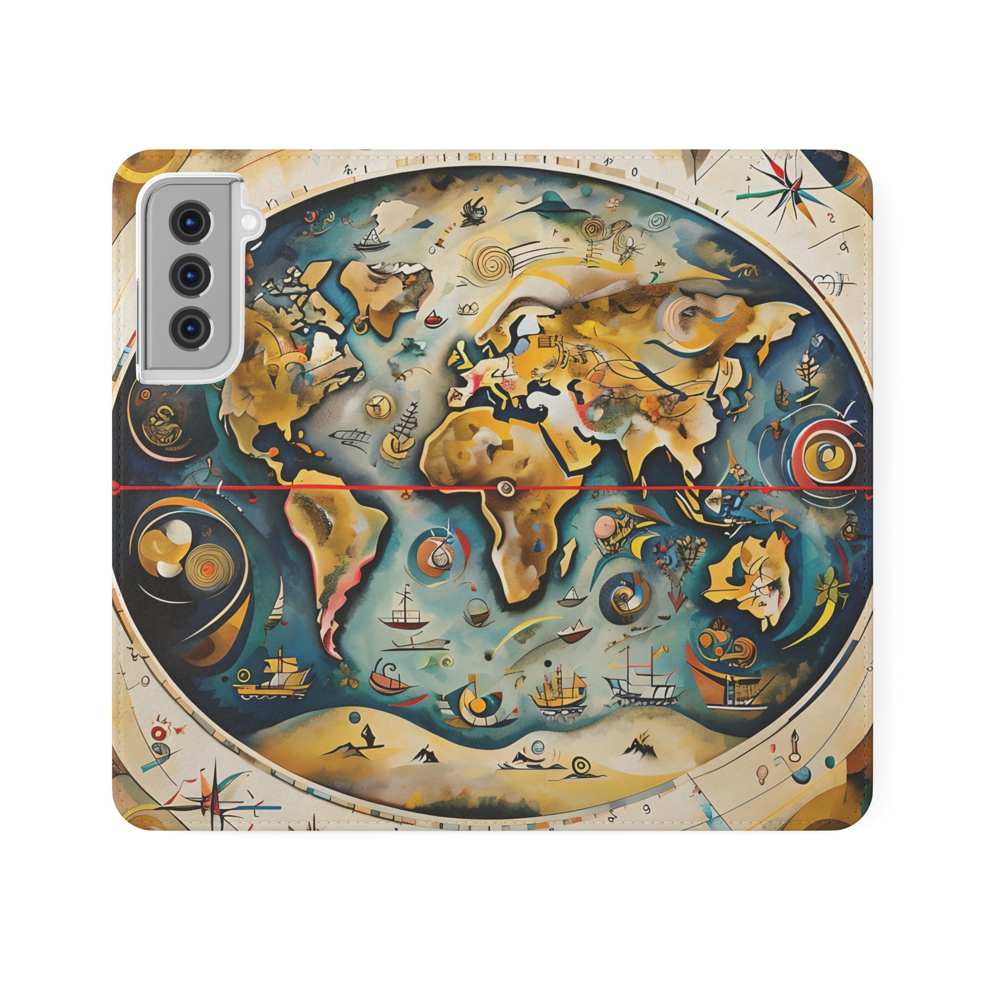 Celestial Map - Vintage-Inspired Phone Wallet Case for Samsung Galaxy S21