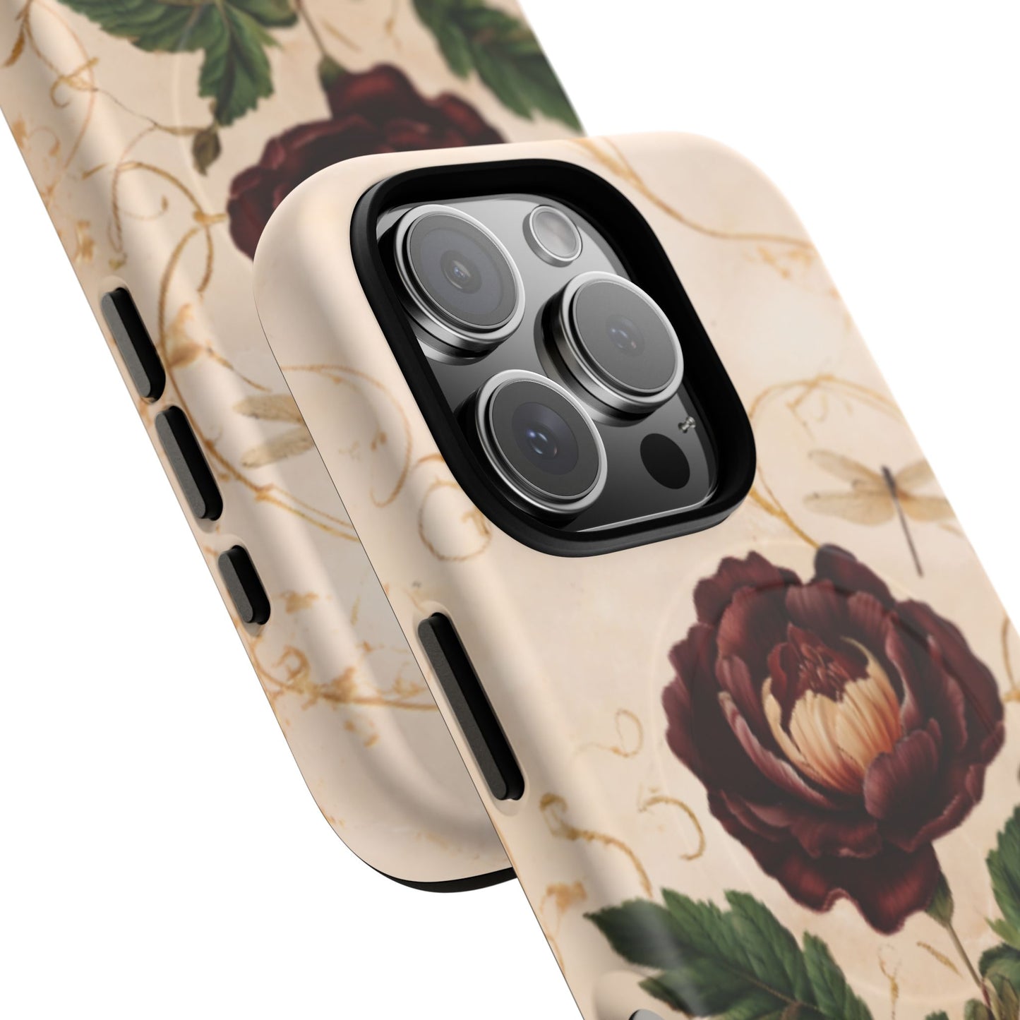 Vintage Burgundy Rose iPhone MagSafe Case