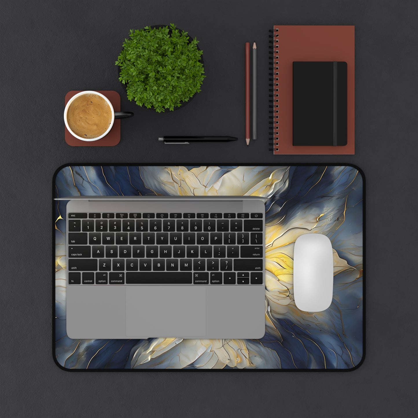 Luminous Petal Designer Desk Mat - Premium Office Desk Pad, 3 Sizes Available, Artistic Workspace Protection