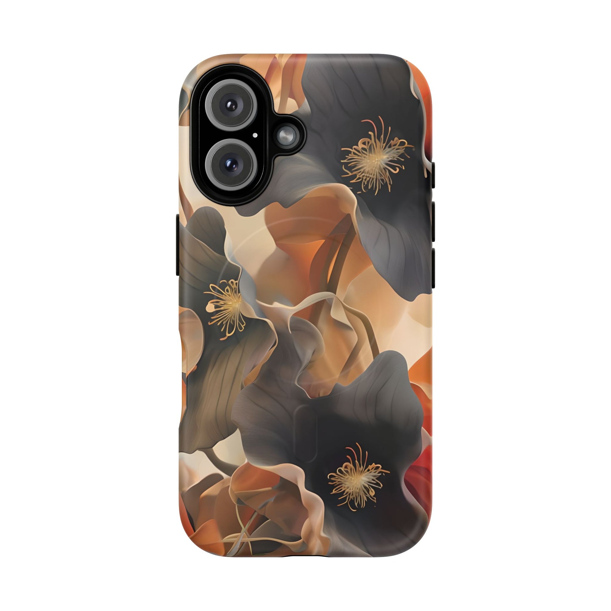 Autumn Ember - Moody Floral Art iPhone 16 MagSafe Phone Case -Warm Earthy Botanical Design