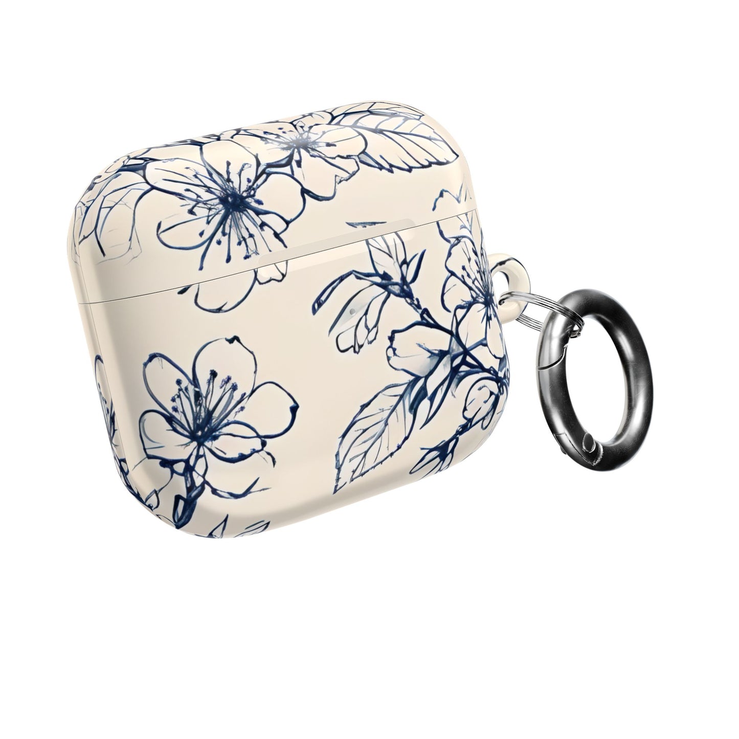 Blossom Sketch AirPod Case - Elegant Floral Earbud Cover for Gen 1, 2, 3, Pro Gen 1 & 2 - Chic Blue Botanical Gift for Her