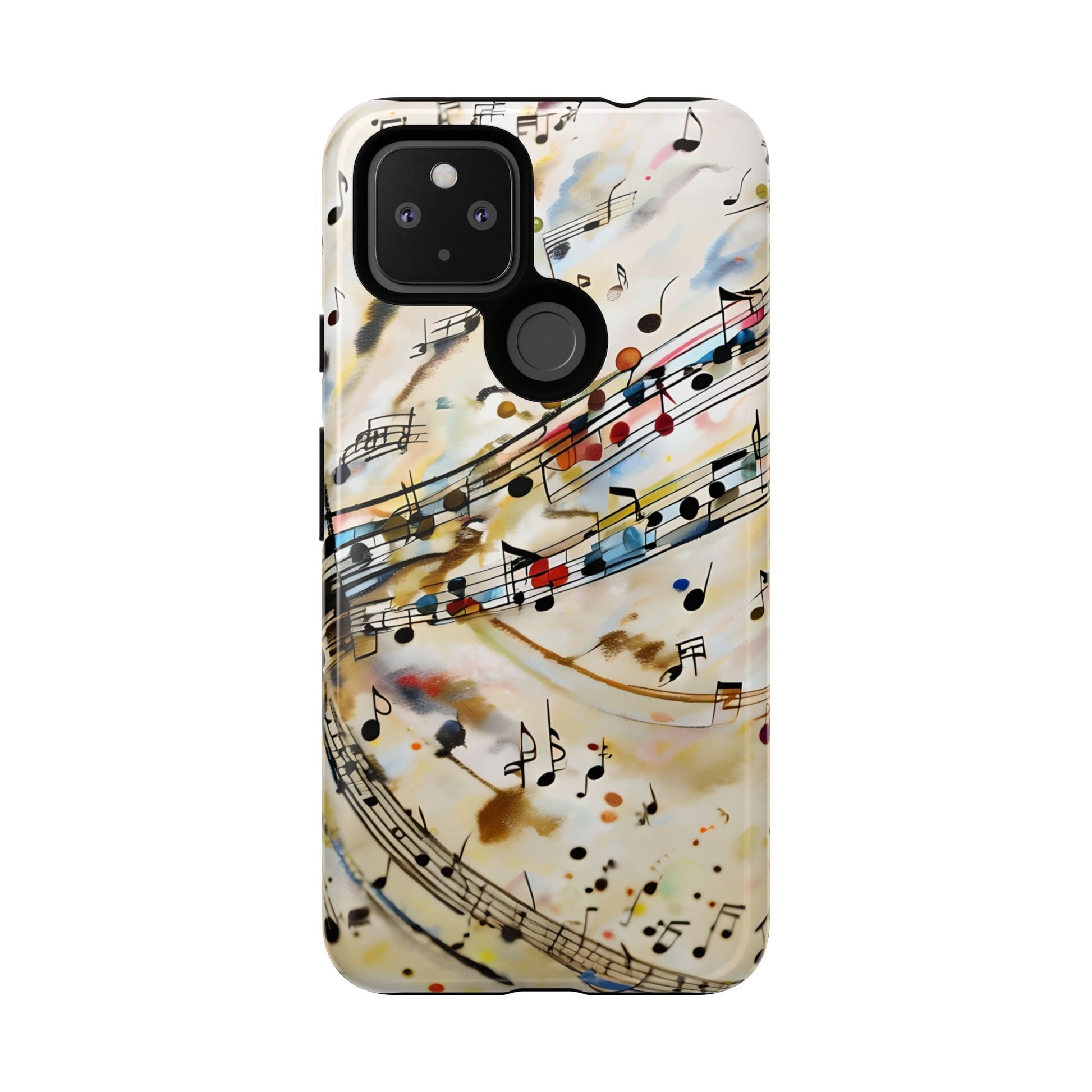 Melodic Flow Abstract Music Notes Tough Case for Google Pixel 4a 5G - Shockproof Phone Cover