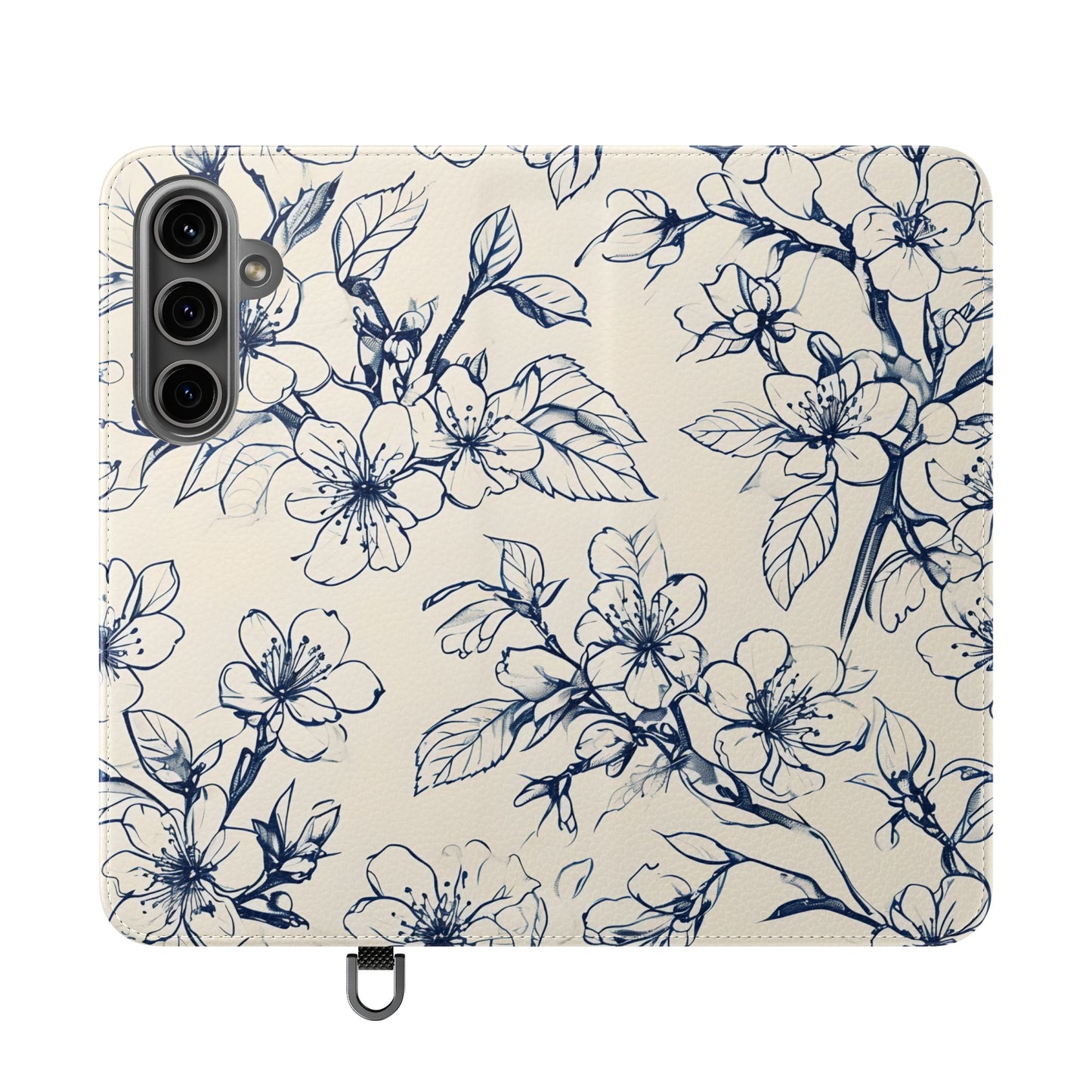 Blossom Sketch - Minimalist Floral Flip Phone Case for Samsung Galaxy