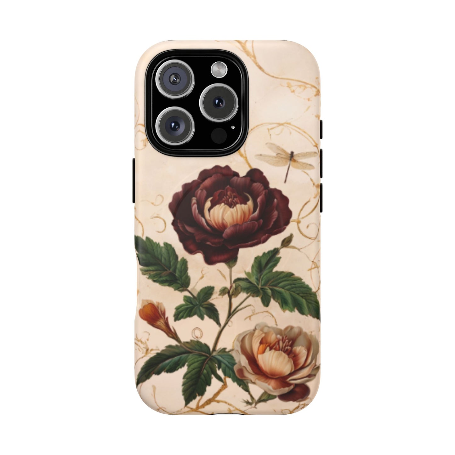 Vintage Burgundy Rose iPhone MagSafe Case