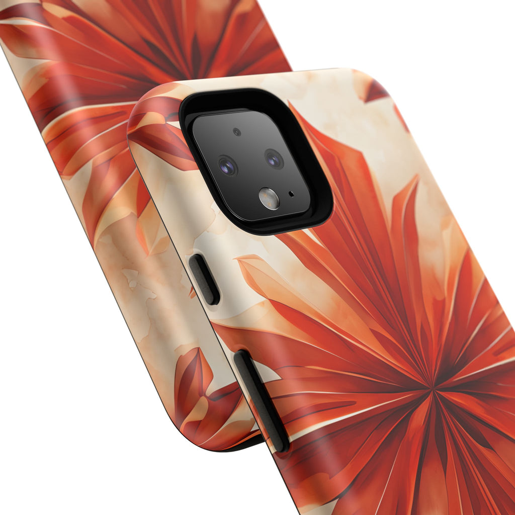 Sunset Fleur Google Pixel 4- Kaleidoscope Collection of MagSafe Compatible - Vibrant Sunset Flower Design