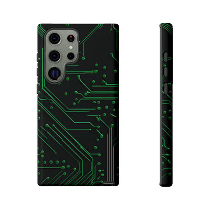 Green Circuit Grid Samsung Case