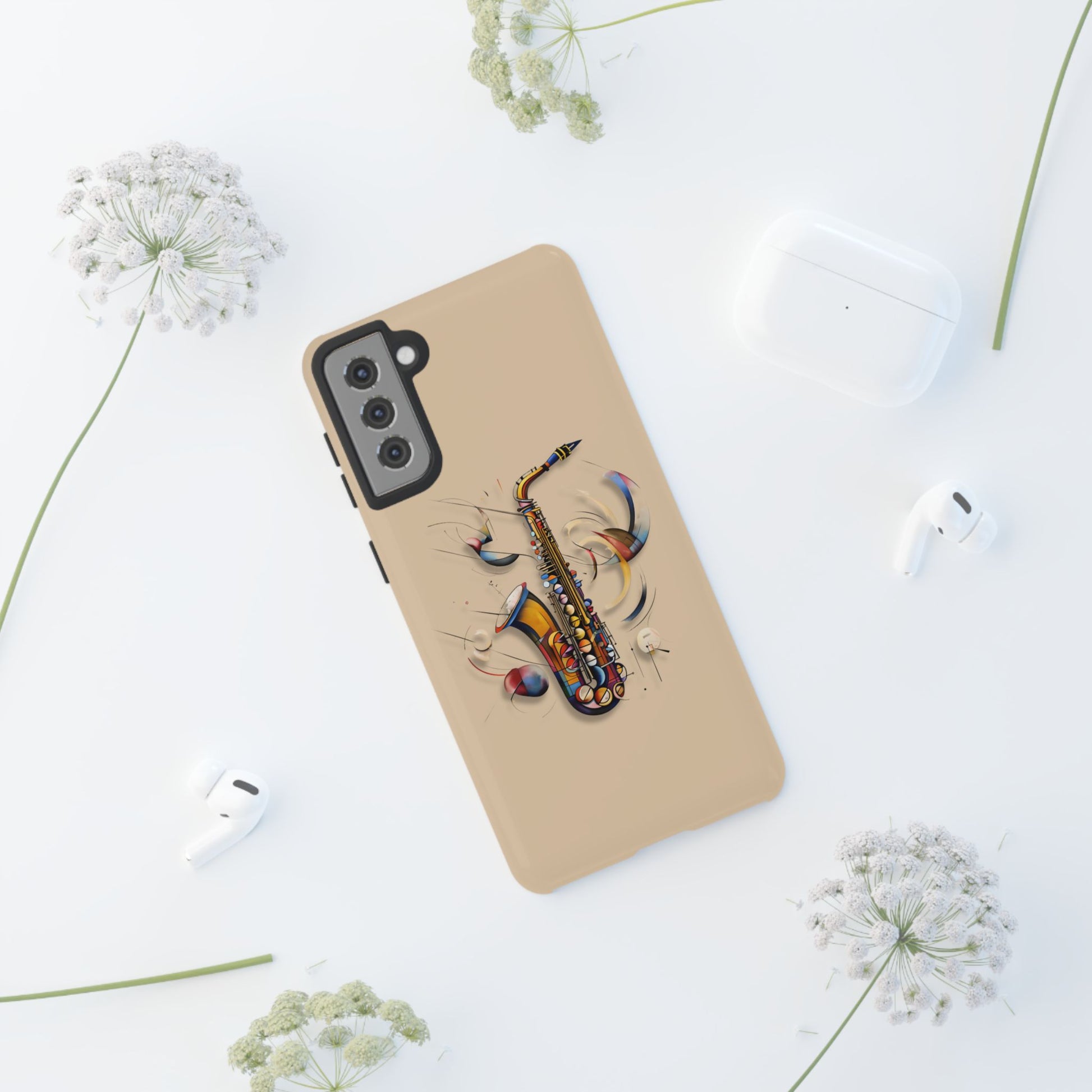 Brass Rhapsody Artistic Saxophone Music Tough Case for Samsung Galaxy S21 Plus - Shockproof Phone Cover
