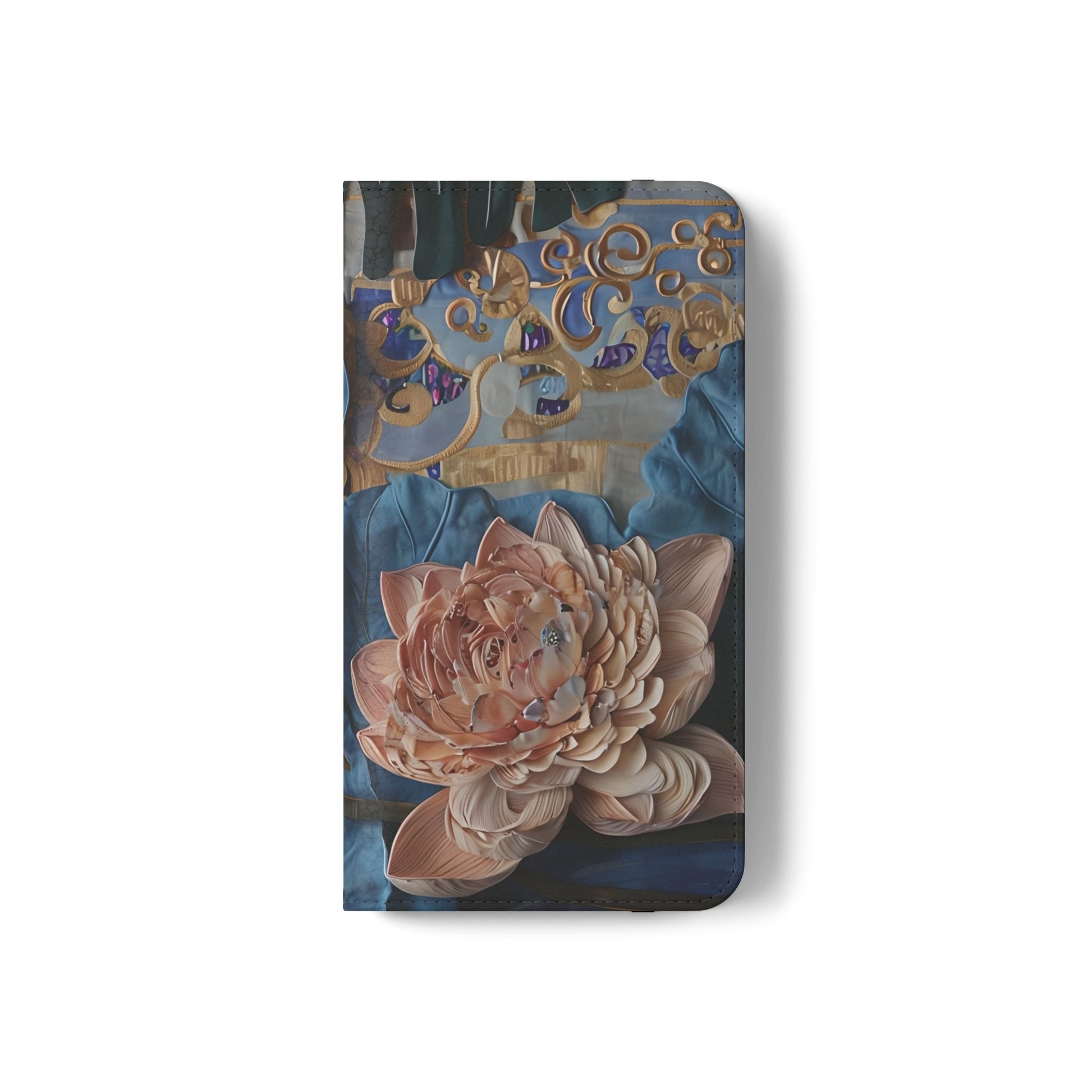 Peony Midnight Tapestry Wallet Phone Case - Flip Cover for Samsung Galaxy S22 - Floral and Tapestry Design