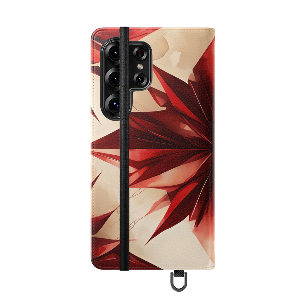 Ruby Compass Samsung Galaxy S25 Ultra Wallet Case - Bold Geometric Flip Cover with Card Slots