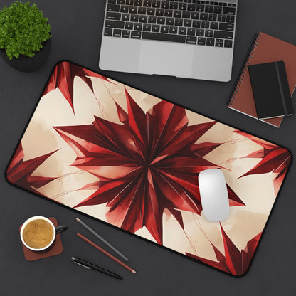 Ruby Compass Designer Desk Mat - Premium Office Desk Pad, 3 Sizes Available, Artistic Workspace Protection