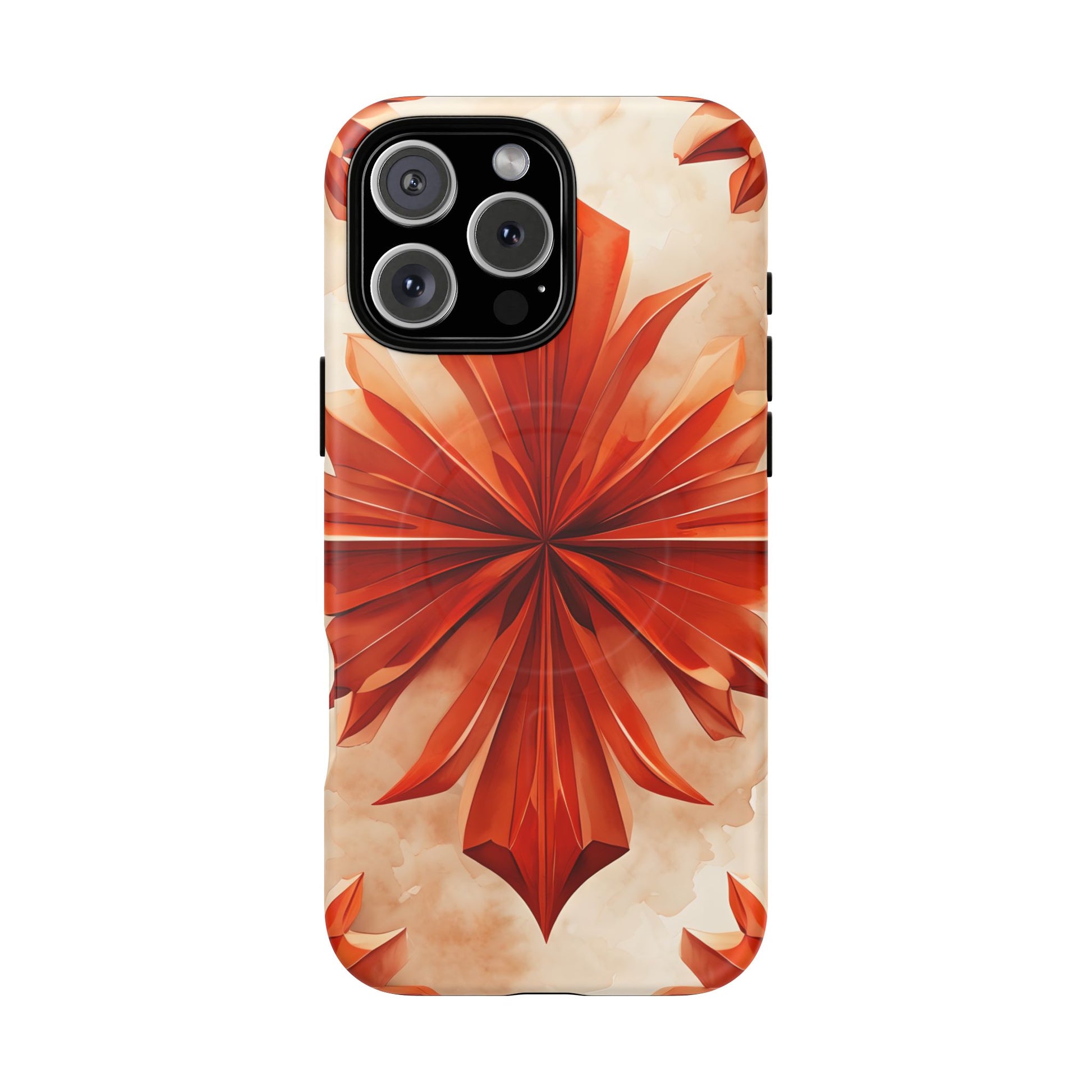 Sunset Fleur iPhone 16 Pro Max - Kaleidoscope Collection of MagSafe Compatible - Vibrant Sunset Flower Design