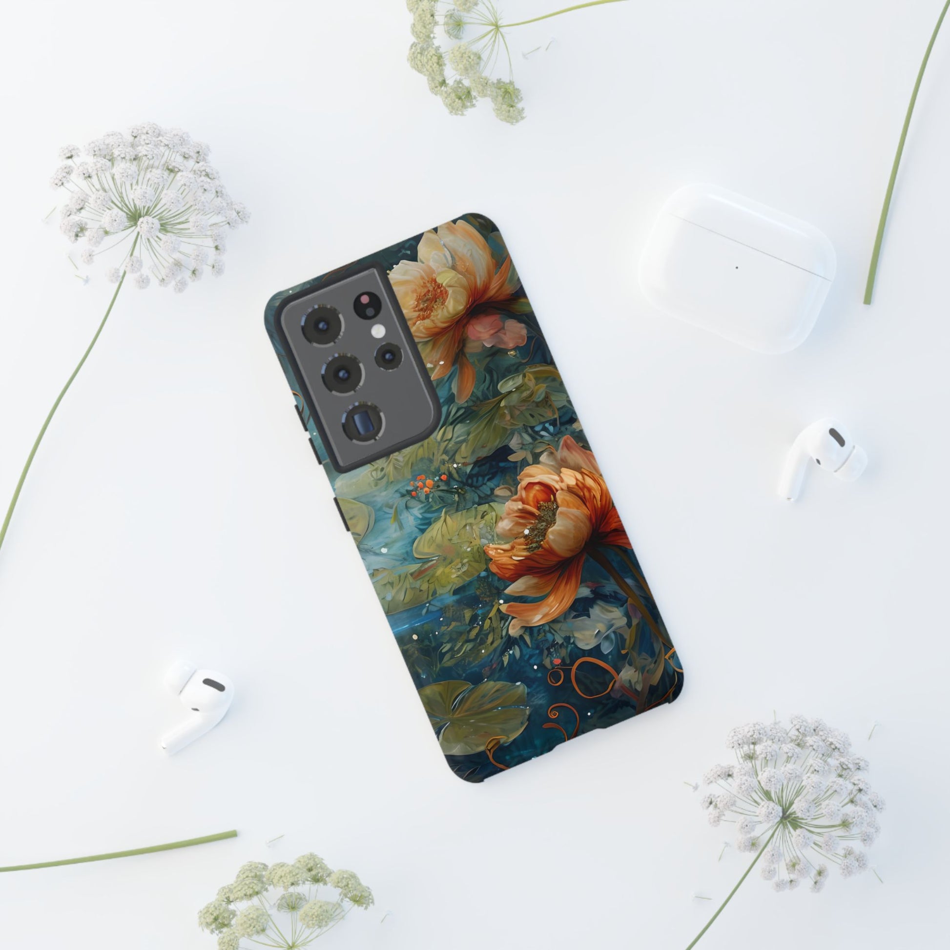 Waterlily Nocturne Samsung Galaxy S21 Ultra Case - Artistic Mountain Lake Design, Nature-Inspired Protective Cover, Elegant Gift for Outdoor Lovers