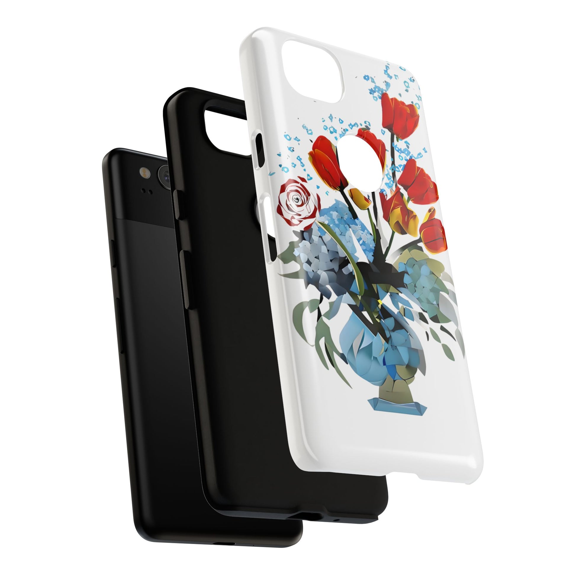 Bouquet Brilliance - Artistic Floral Google Pixel 2 Tough Phone Case - Vibrant Tulip, Rose & Hydrangea Design