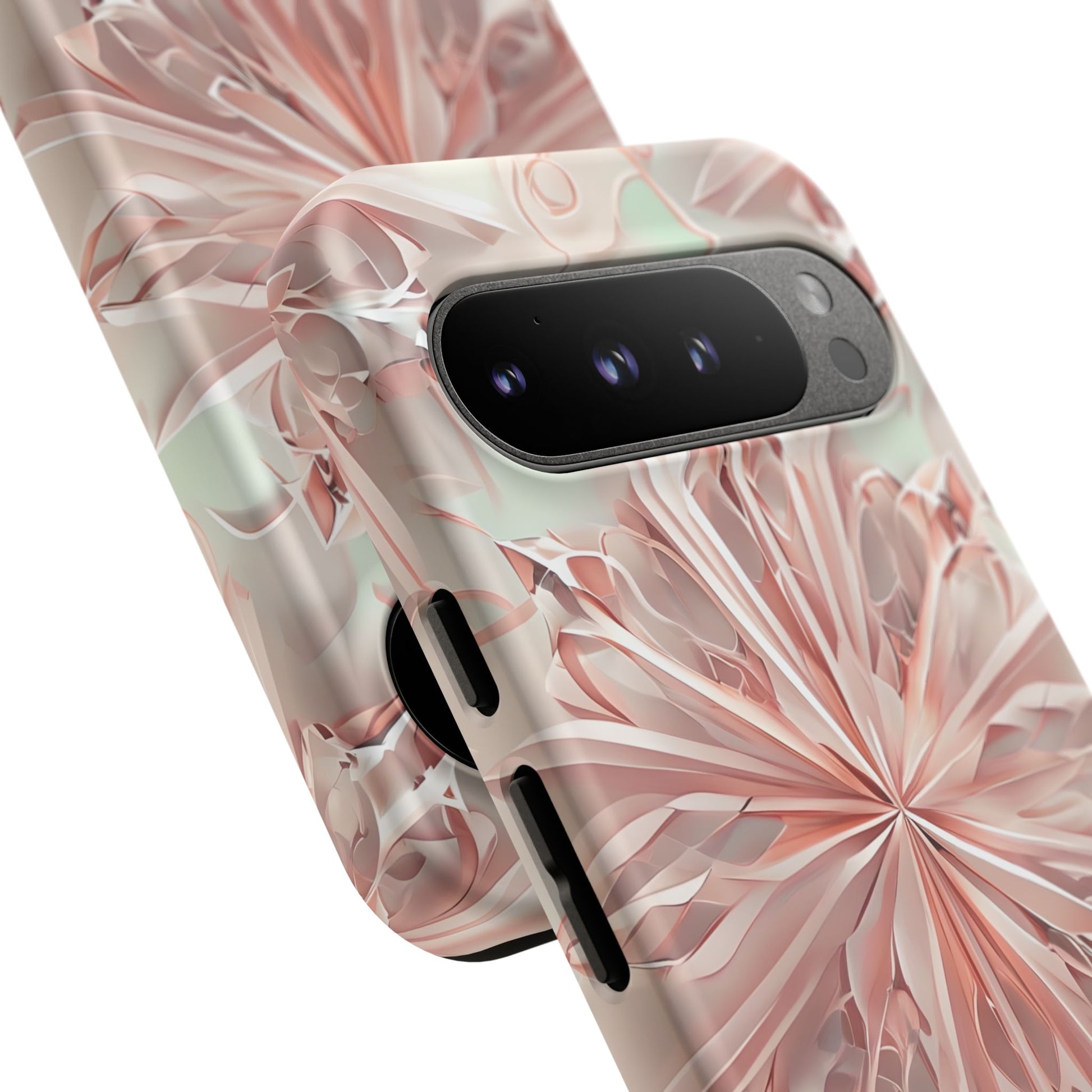 Blush Frost from our Kaleidoscope Collection - Google Pixel 9 Pro XL tough case - Soft Pink Geometric Floral Design
