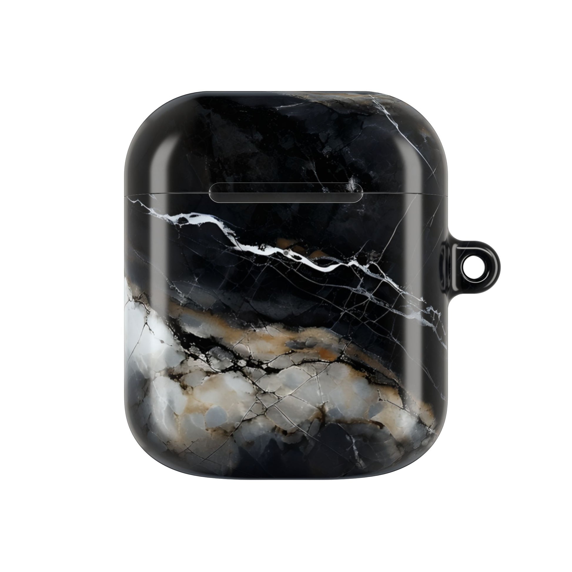 Obsidian Vein AirPod Case - Black Marble Earbud Cover for Gen 1, 2, 3, Pro Gen 1 & 2