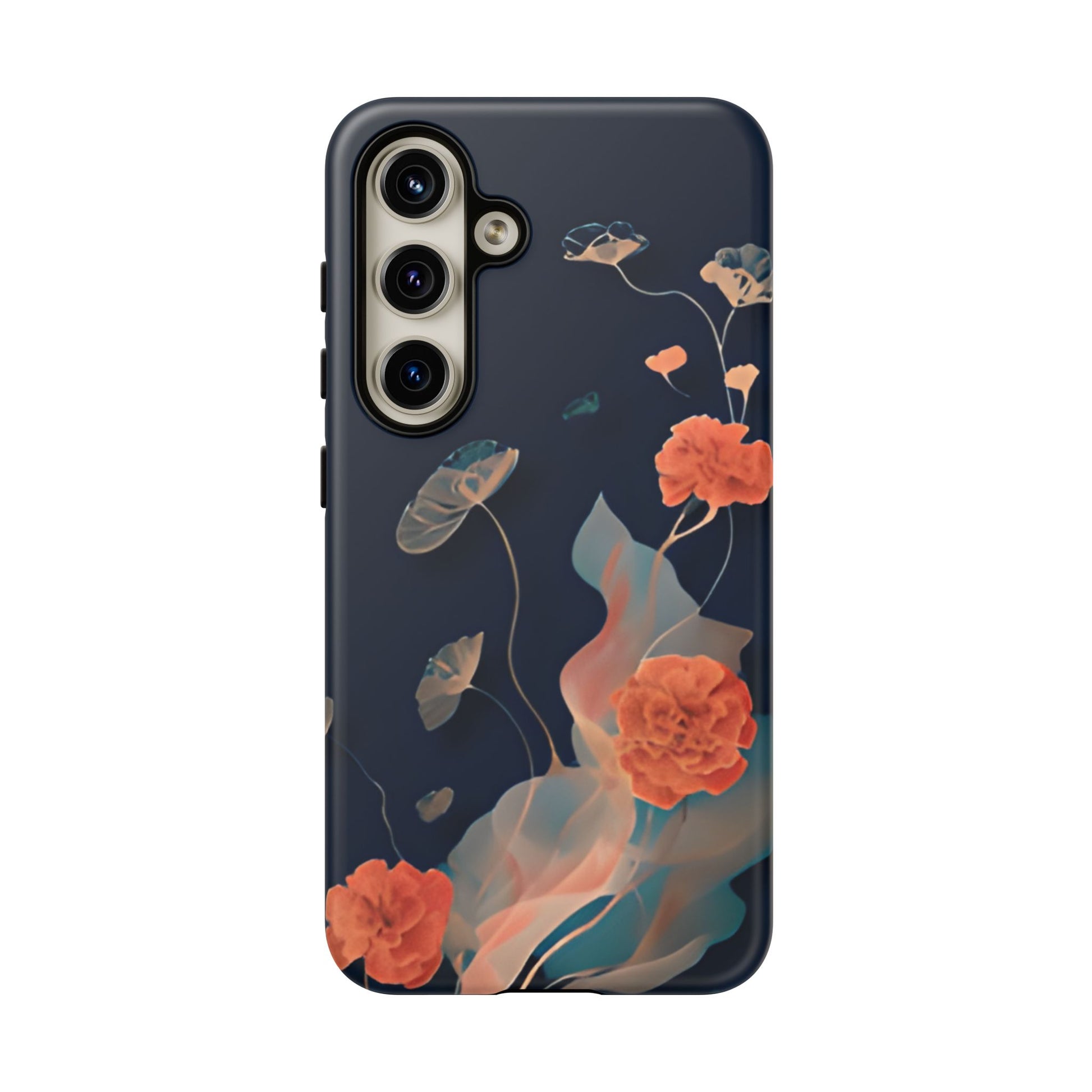 Lotus Reverie - Elegant Artistic Floral Samsung Galaxy S24 Tough Phone Case - Painterly Lotus Blossom Design