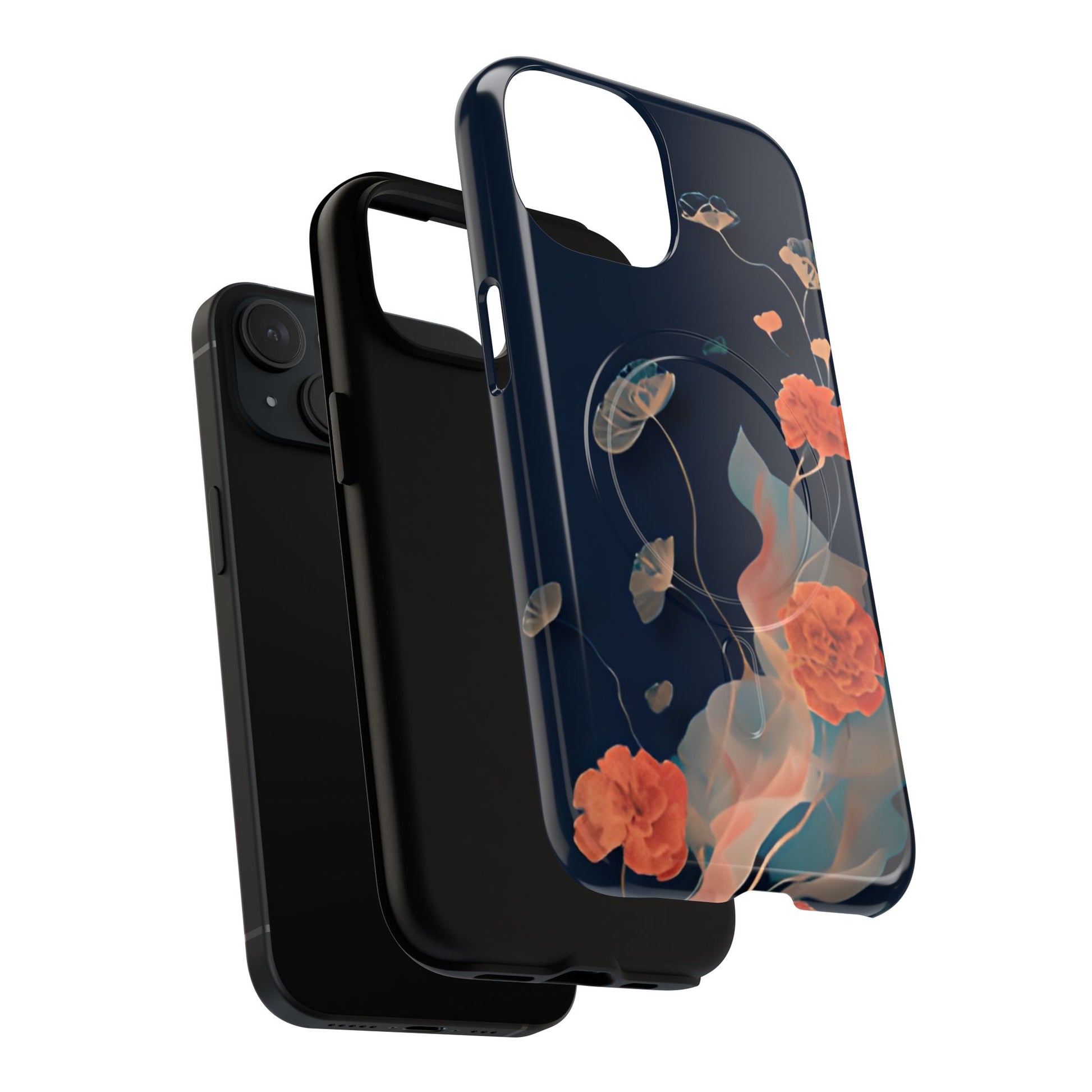 Lotus Reverie - Elegant Artistic Floral iPhone 15 MagSafe Phone Case - Painterly Lotus Blossom Design