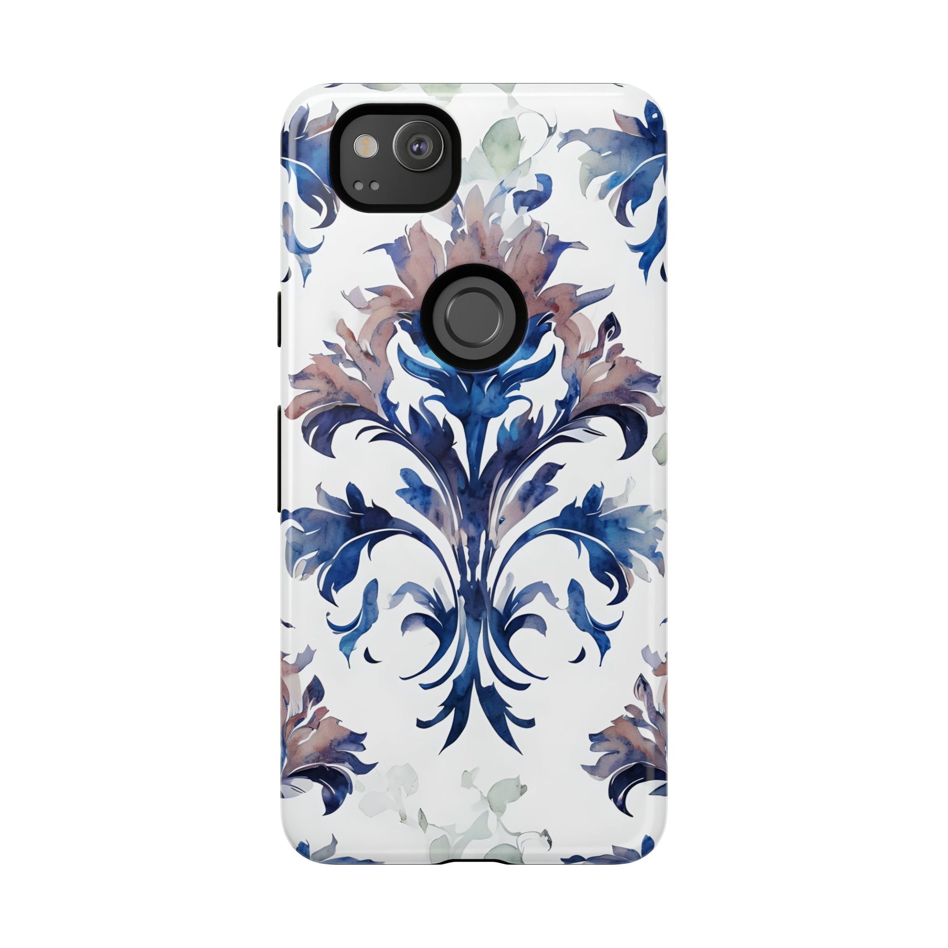 Delft Reverie - Elegant Blue & White Google Pixel 2 Tough Phone Case - Dutch Delftware-Inspired Floral Design
