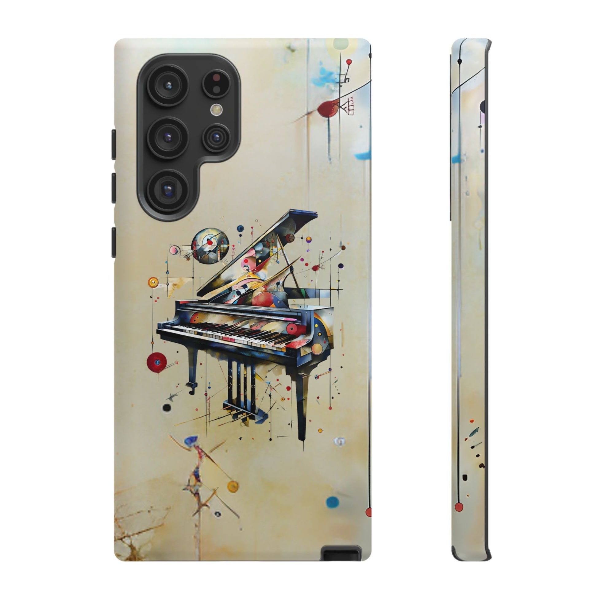 Keys of Imagination Artistic Grand Piano Tough Case for Samsung Galaxy S22 Ultra - Shockproof Phone Cover