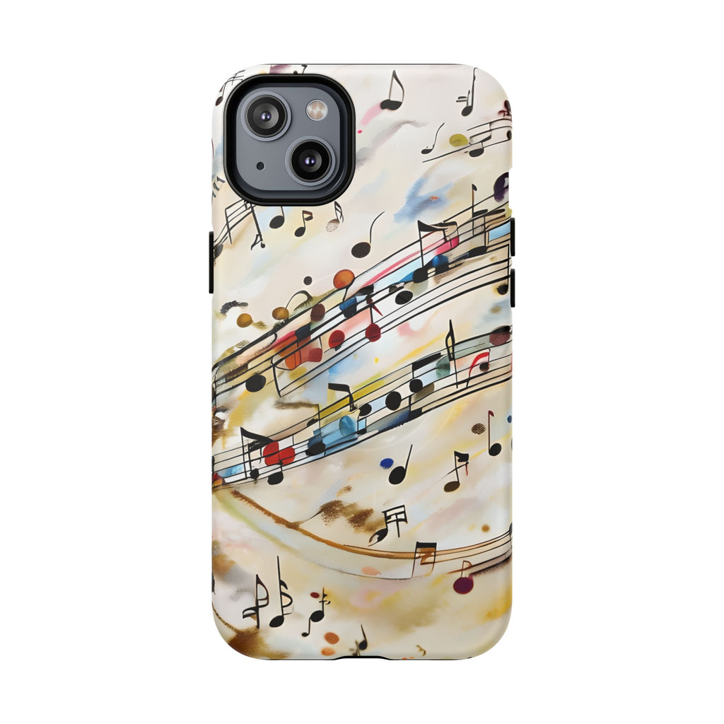 Melodic Flow Abstract Music Notes iPhone 14 Plus MagSafe Case
