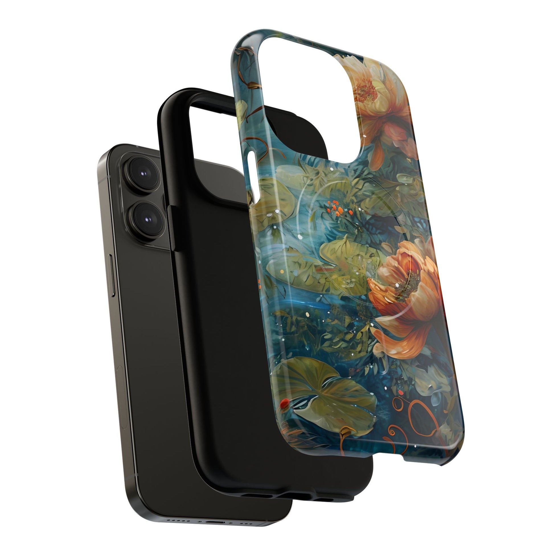 Waterlily Nocturne iPhone 14 Pro Case - Artistic Tough Cover - MagSafe Compatible - Premium Drop Protection