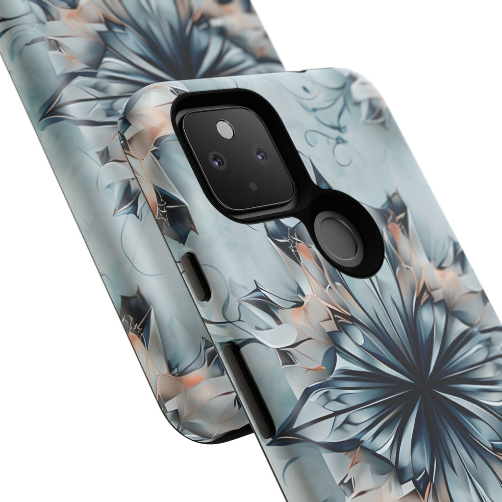 Indigo Mirage - Artistic Kaleidoscope Collection Artistic Floral - Google Pixel 4a 5G Tough Phone Case - Bold Indigo Symmetrical Design