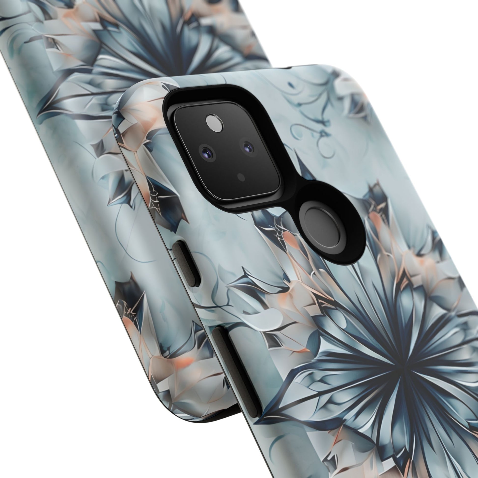 Indigo Mirage - Artistic Kaleidoscope Collection Artistic Floral - Google Pixel 4a 5G Tough Phone Case - Bold Indigo Symmetrical Design