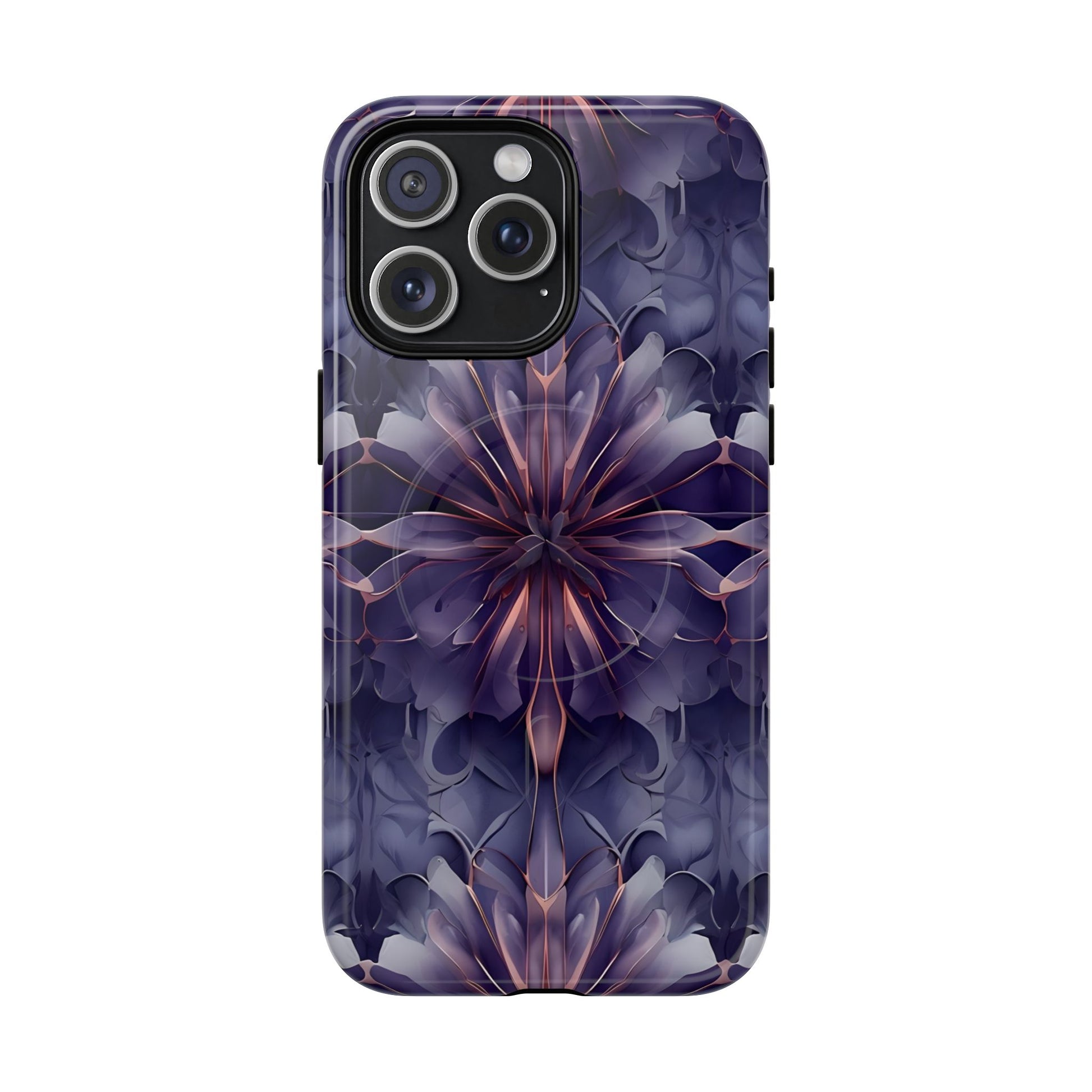 Twilight Tapestry - iPhone 15 Pro Max MagSafe Phone Case - Purple Kaleidoscope Design
