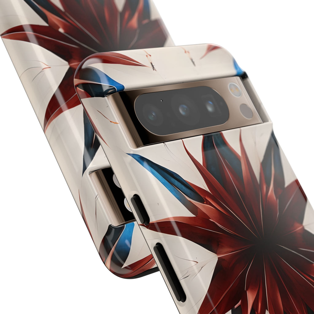 Garnet Starburst - Kaleidoscope Collection Gemstone Floral - Google Pixel 8 Pro Tough Phone Case - Floral Burst Design