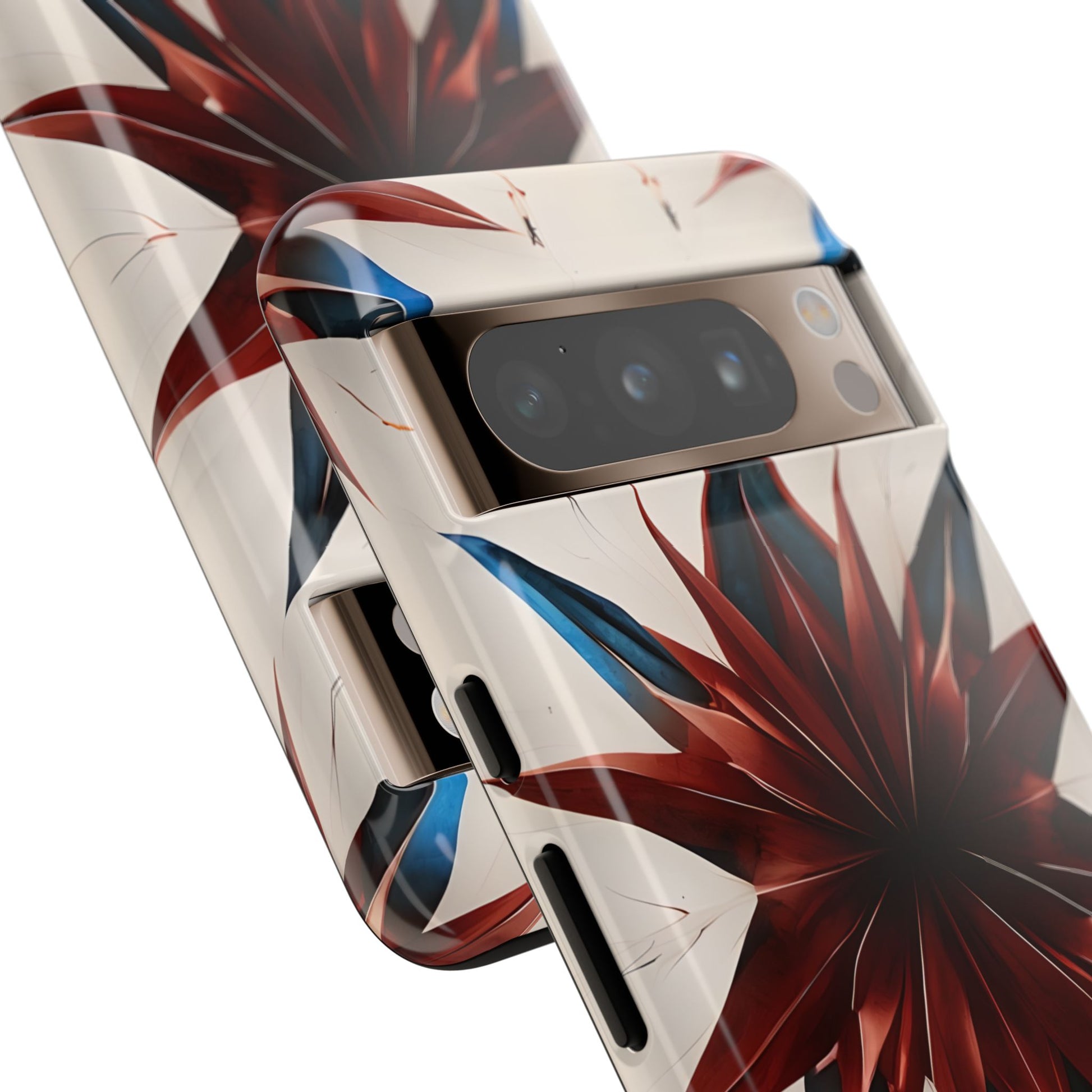 Garnet Starburst - Kaleidoscope Collection Gemstone Floral - Google Pixel 8 Pro Tough Phone Case - Floral Burst Design