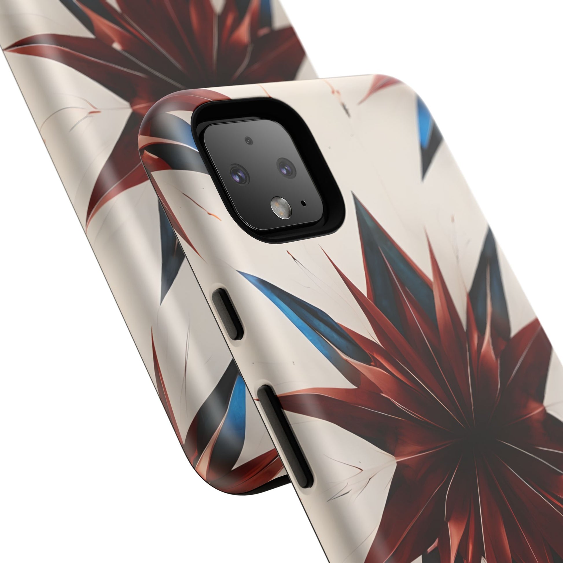 Garnet Starburst - Kaleidoscope Collection Gemstone Floral - Google Pixel 4XL Tough Phone Case - Floral Burst Design