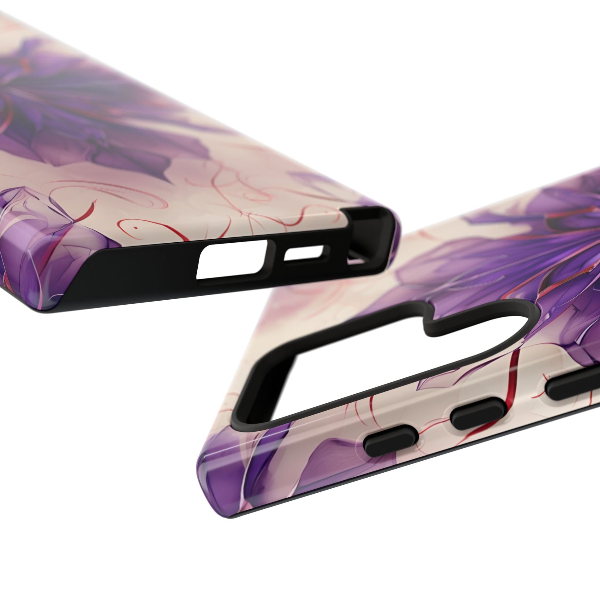 Violet Reverie - Kaleidoscope Collection Artistic Floral Burst - Samsung Galaxy S24 Ultra Tough Phone Case - Bold Purple Symmetrical Design