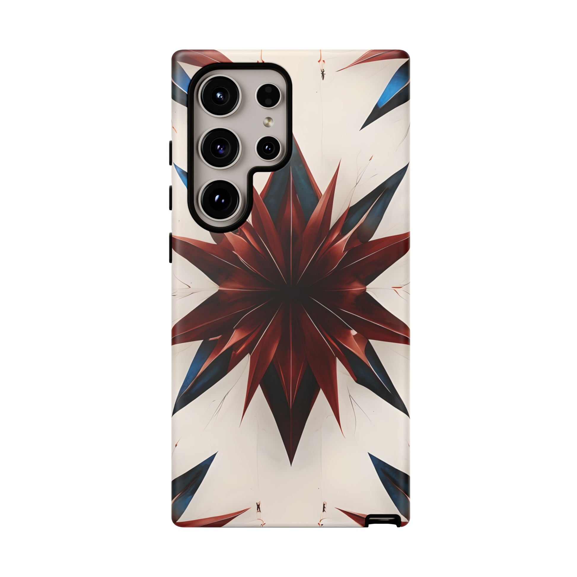 Garnet Starburst - Kaleidoscope Collection Gemstone Floral - Samsung Galaxy S24 Ultra Tough Phone Case - Floral Burst Design