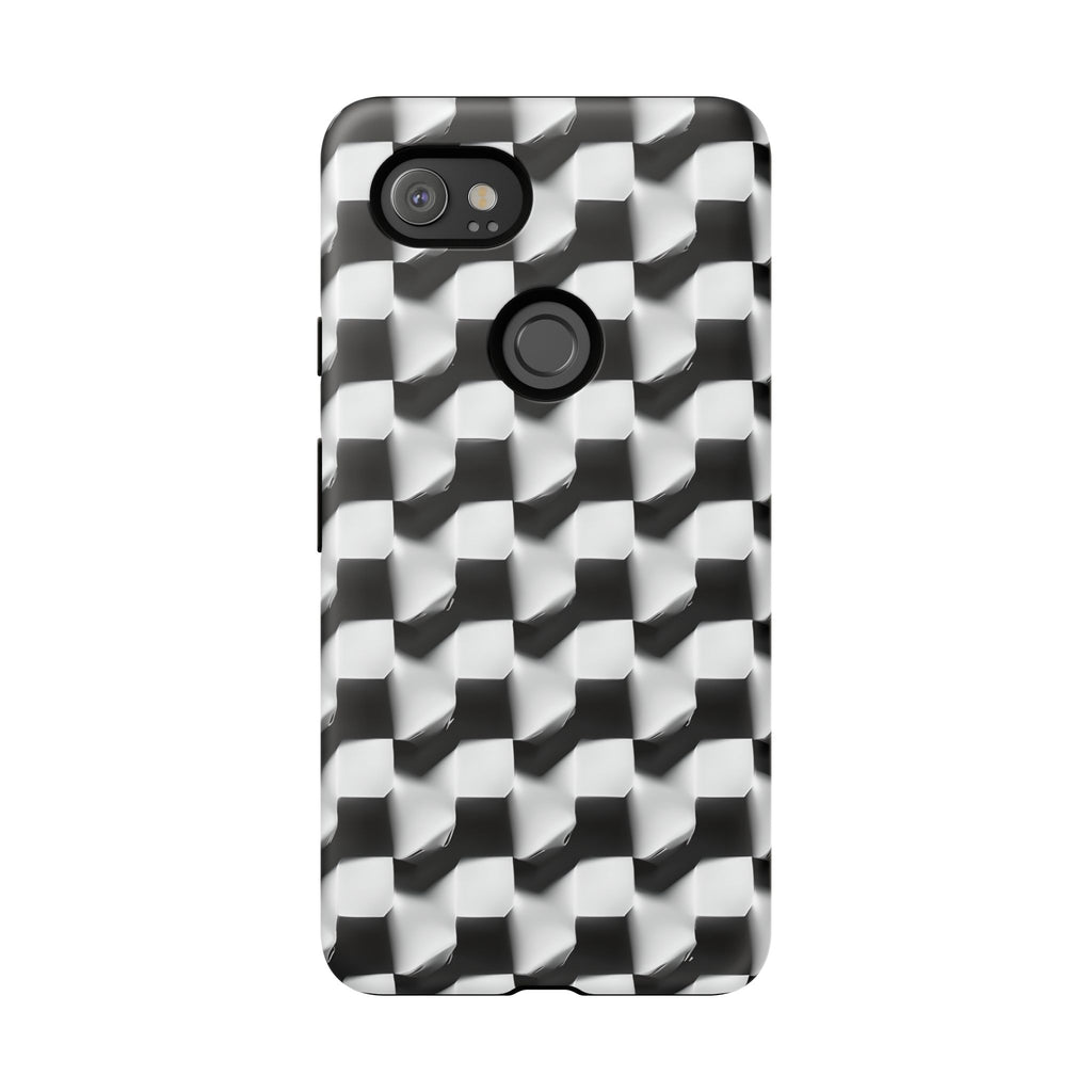 Monochrome Grid Tough Case for Google Pixel 2XL - Classic Checkerboard, Black & White, Minimalist Trend