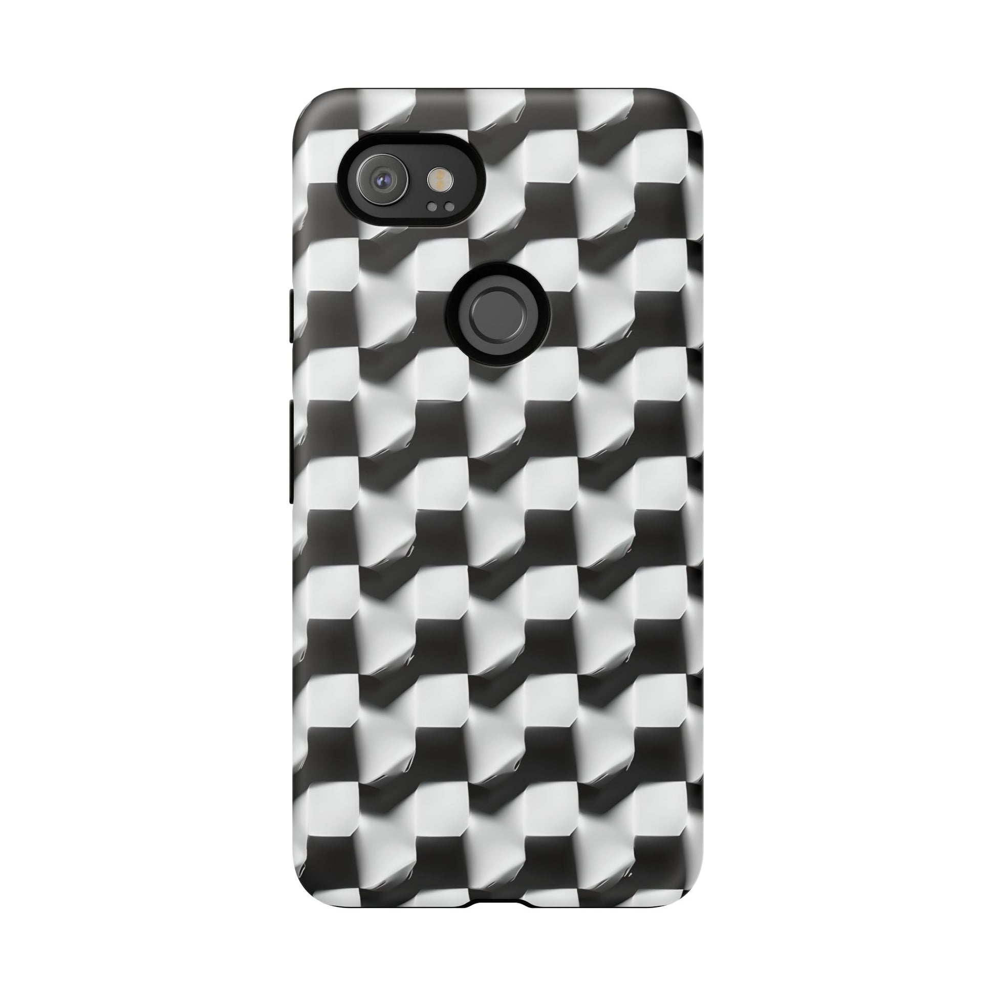 Monochrome Grid Tough Case for Google Pixel 2XL - Classic Checkerboard, Black & White, Minimalist Trend