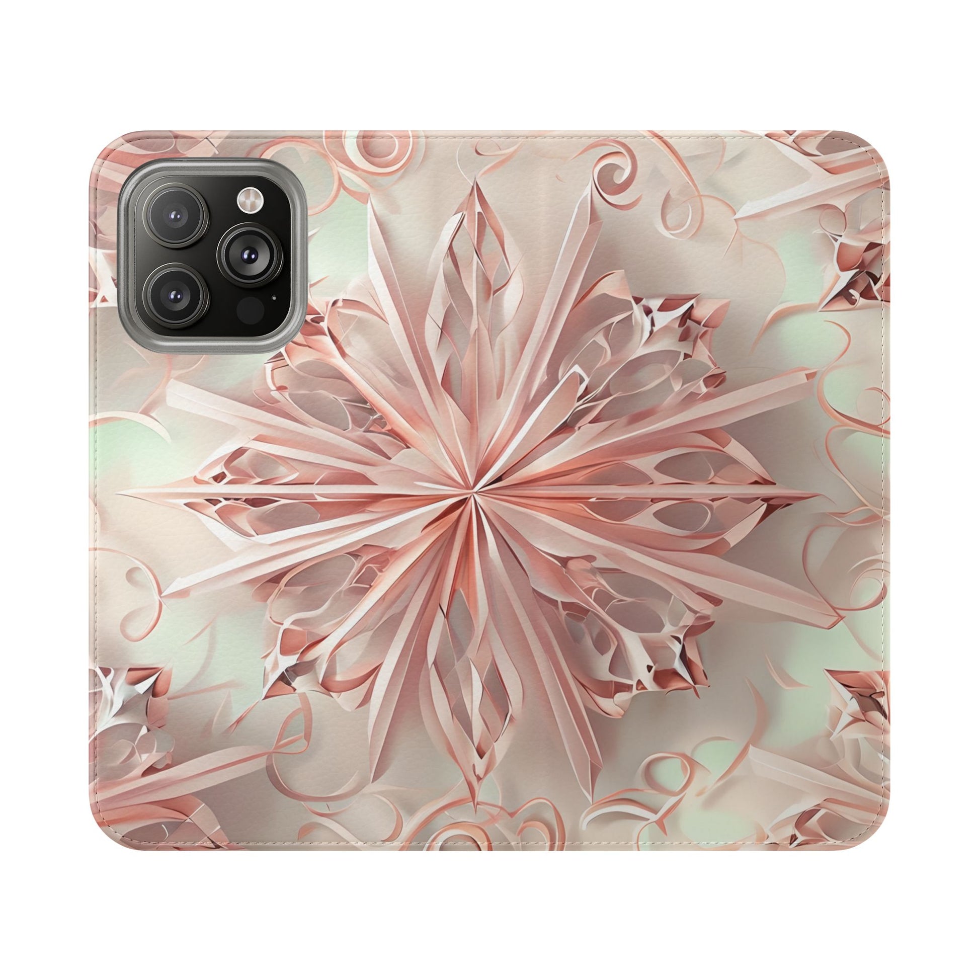 Blush Frost - Abstract Wallet Phone Case for iPhone 14 Pro Max